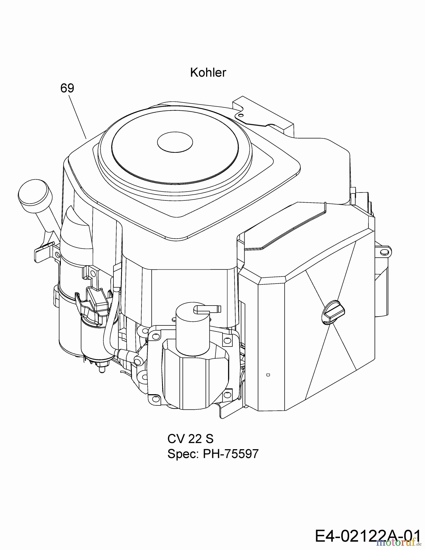  Cub Cadet Gartentraktoren GT 1223 14AP13CP603  (2006) Motor Kohler