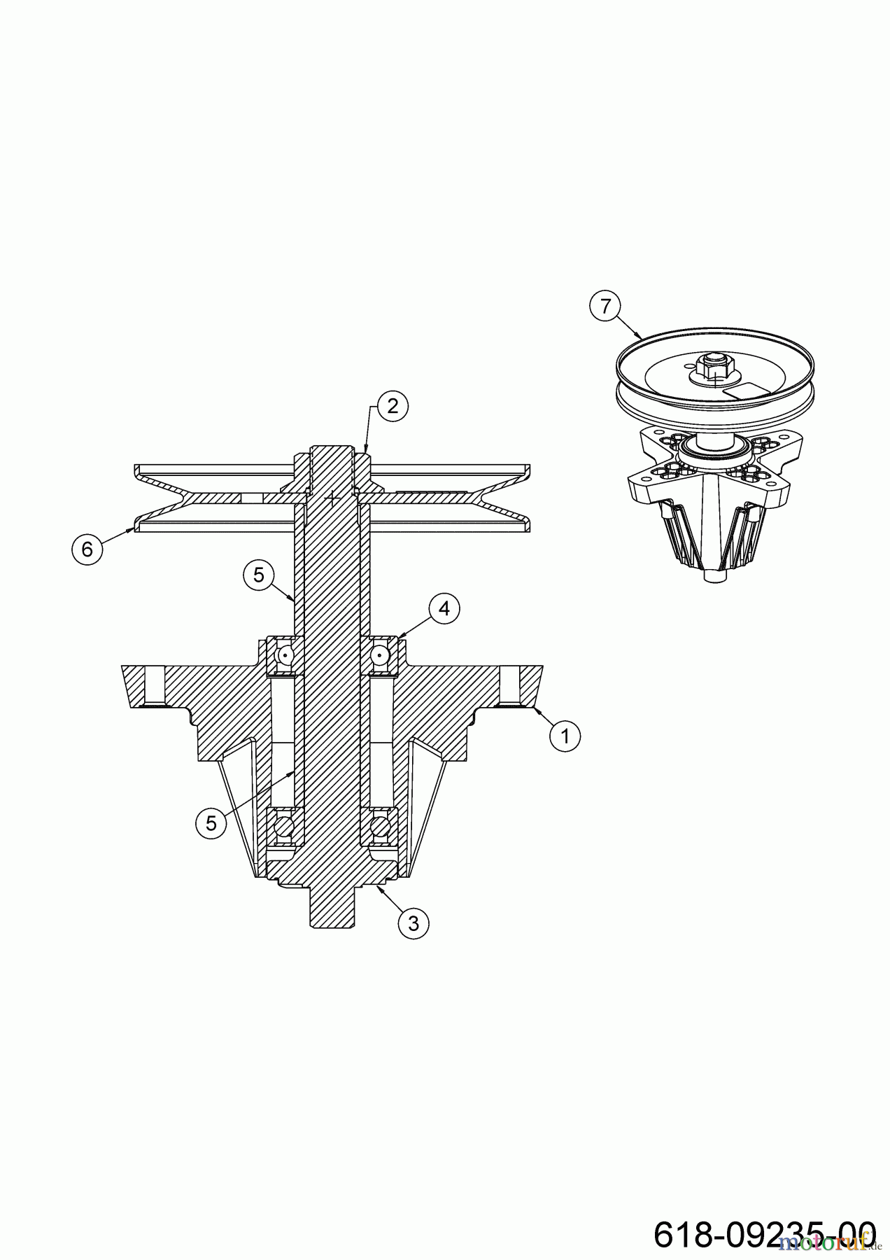  Cub Cadet Rasentraktoren LT3 PS107 13AJ78BS603 (2023) Messerspindel 618-09235