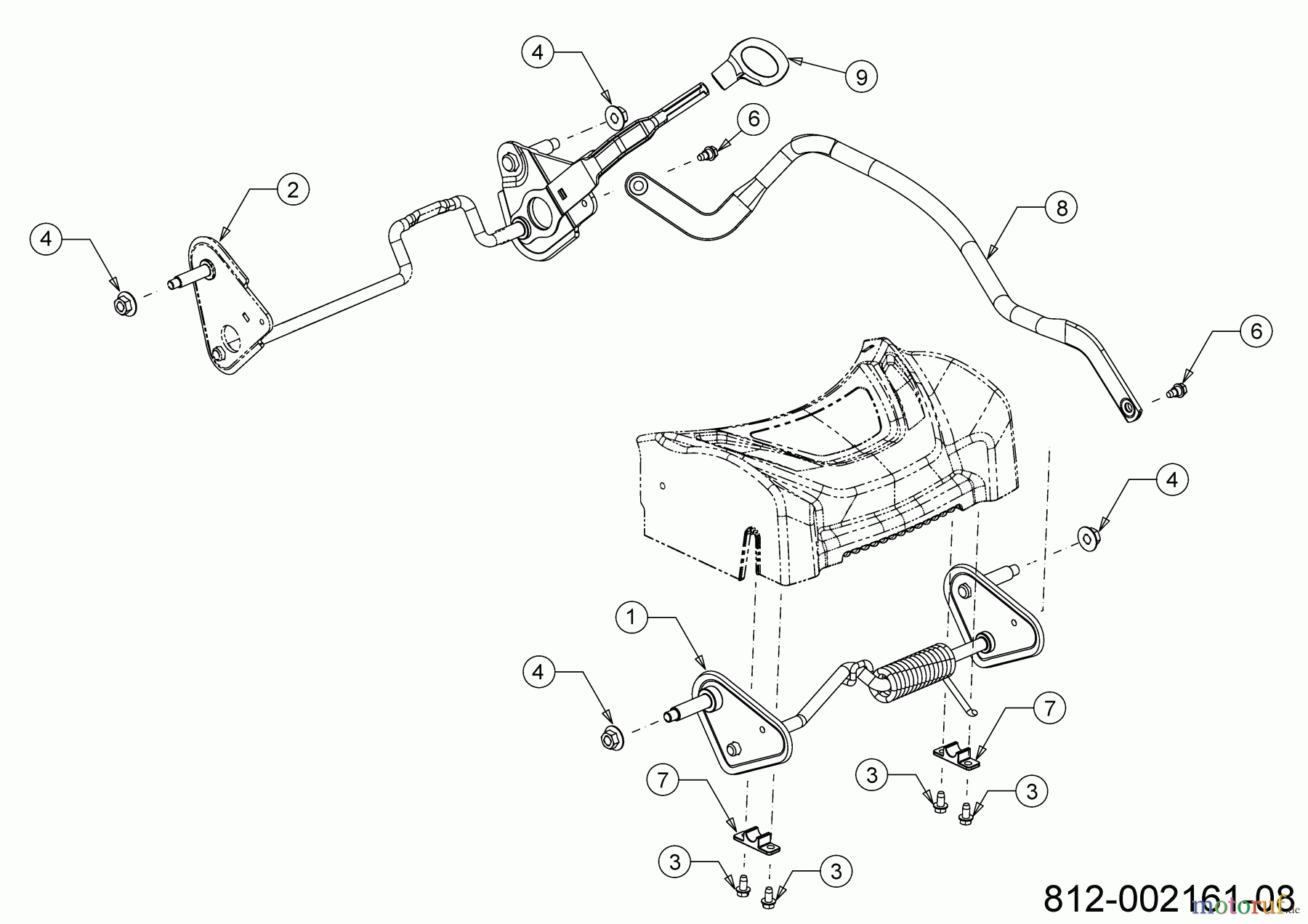  Cub Cadet Motormäher mit Antrieb LM1 CR53 12D-PQSC603 (2023) Achsen, Höhenverstellung