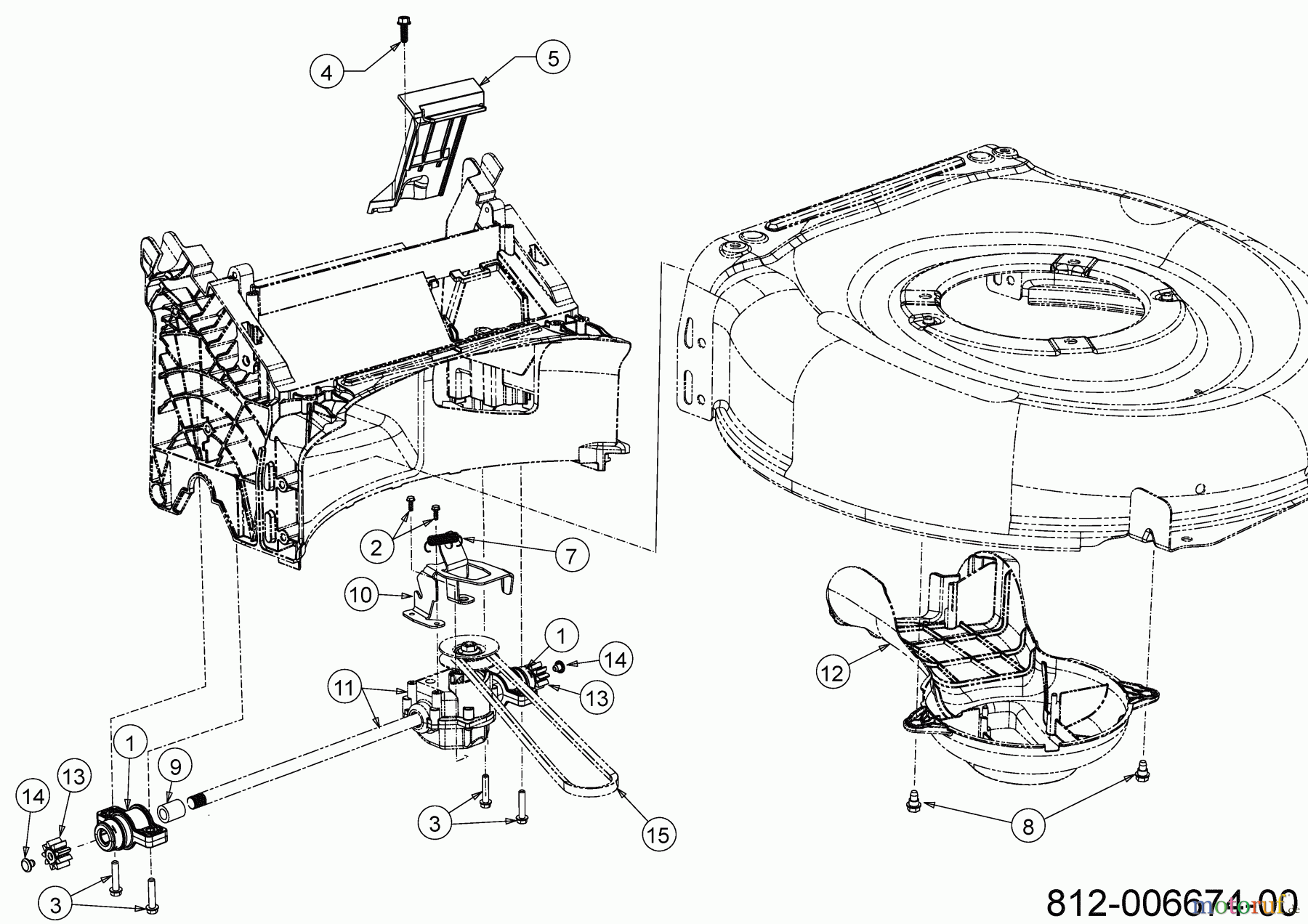  Cub Cadet Motormäher mit Antrieb LM1 AR46 12B-TQMG603 (2021) Getriebe, Keilriemen