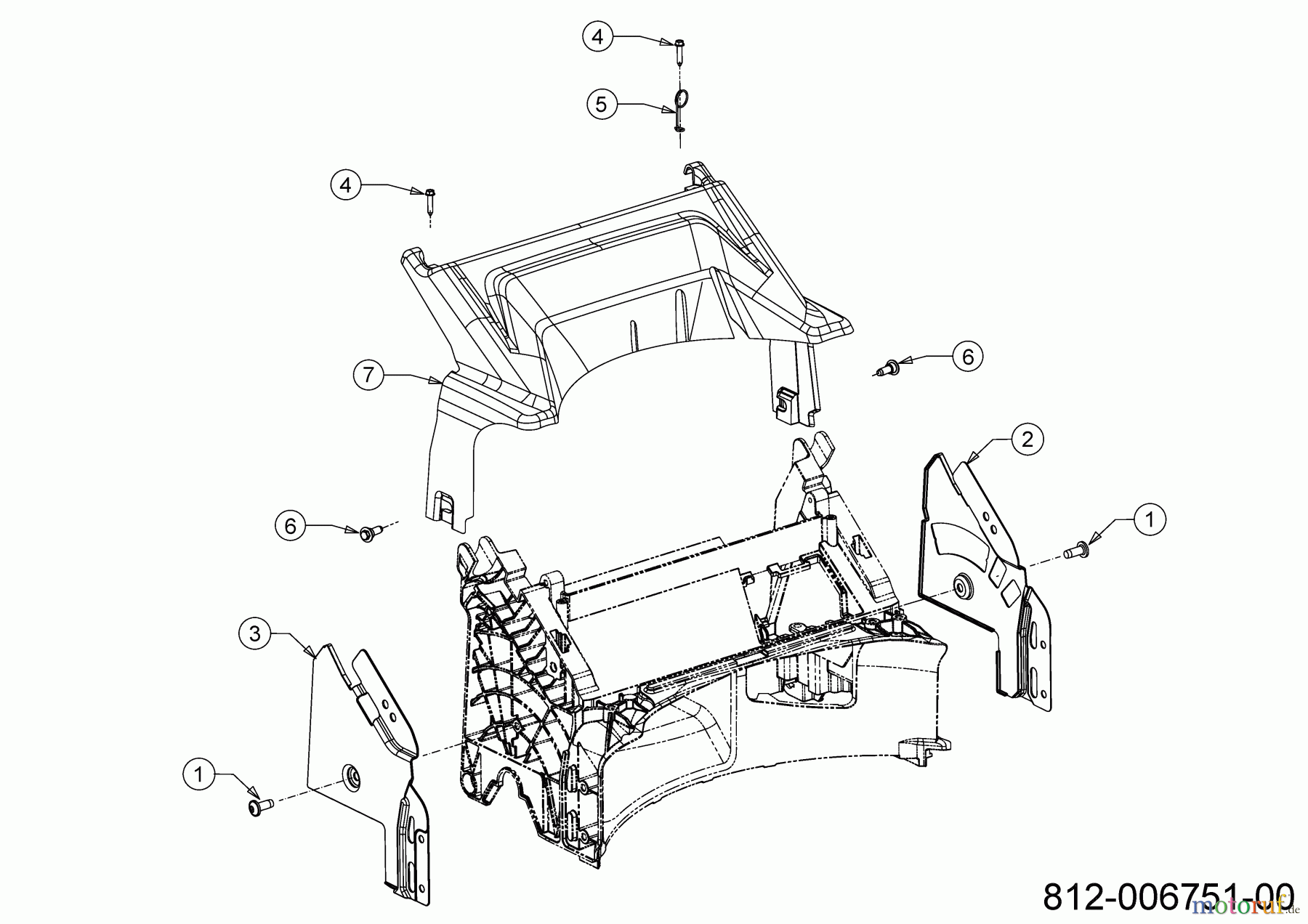  Cub Cadet Motormäher mit Antrieb LM3 DR53ES 12ECPVS7603 (2022) Abdeckung hinten, Holmbraketten