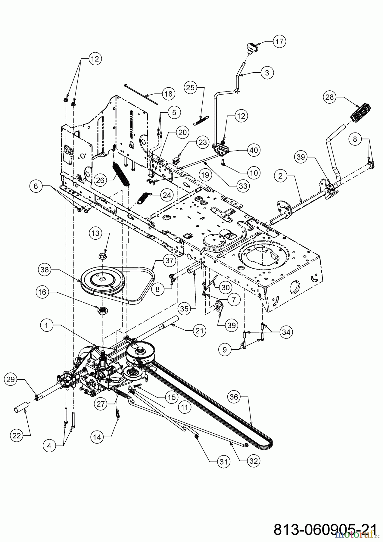  Cub Cadet Rasentraktoren LT1 NS96 13AB77DF603 (2022) Fahrantrieb