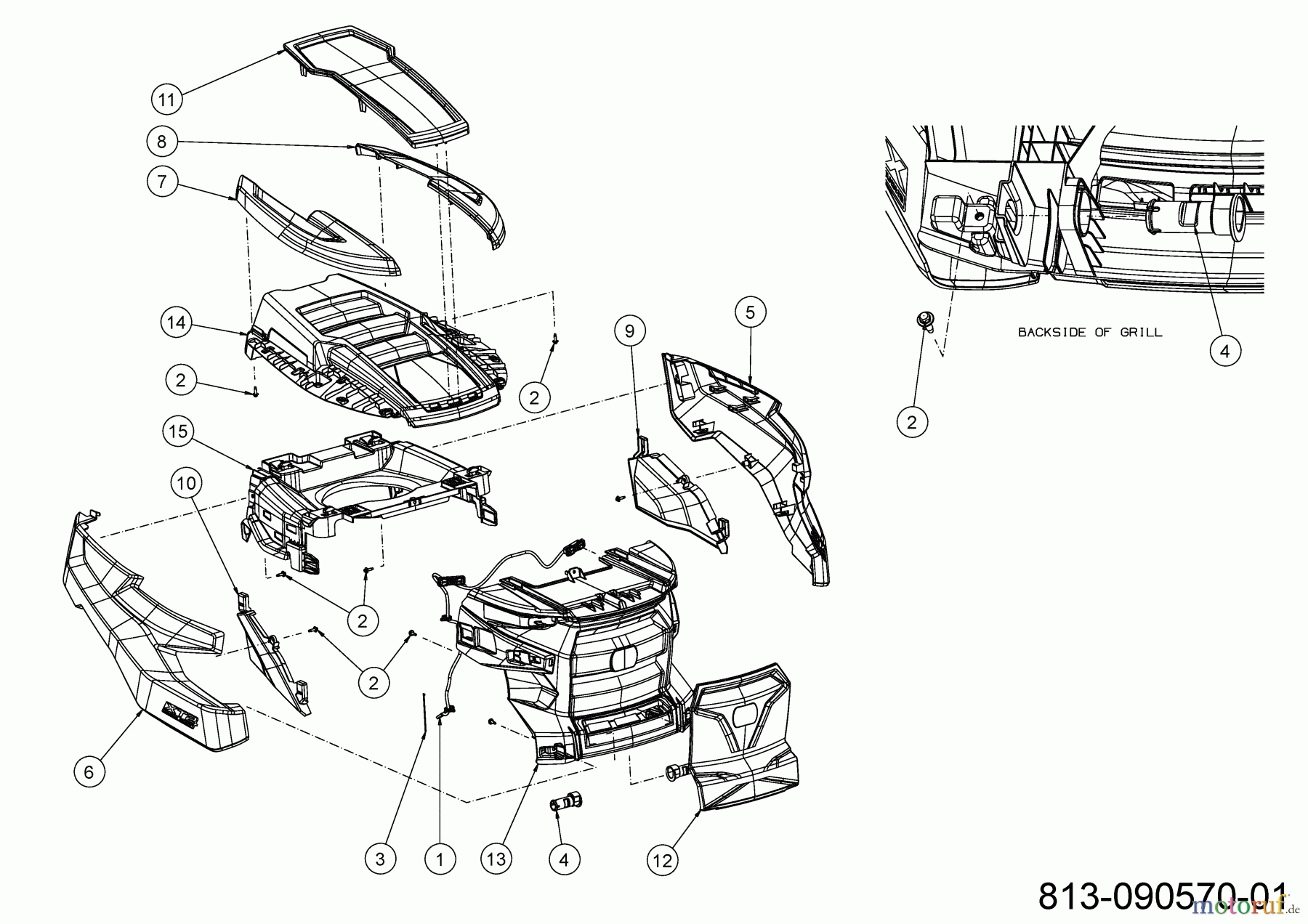  Cub Cadet E-Rasentraktoren XT2 ES107 33ABA7ES603 (2022) Motorhaube