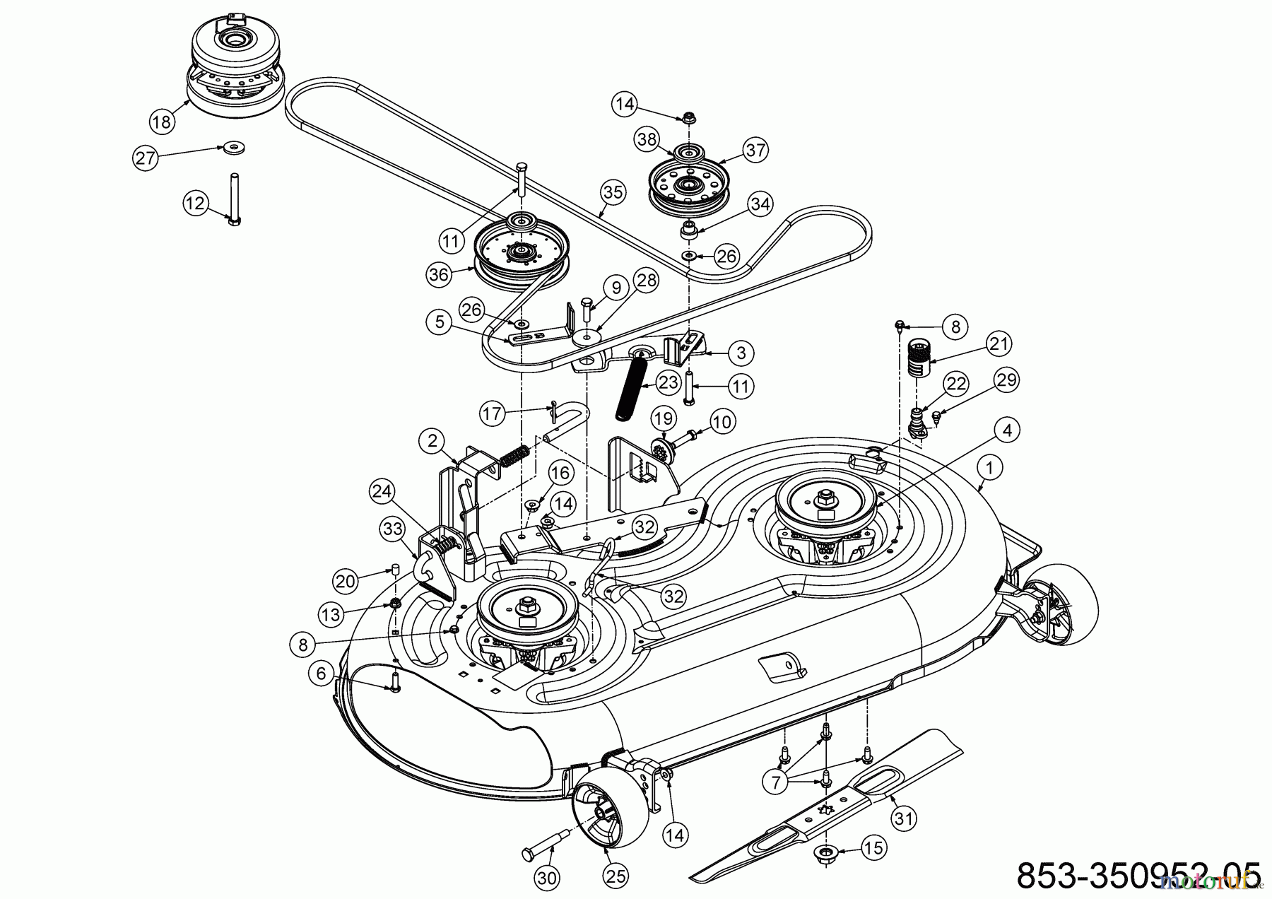  Cub Cadet Zero Turn XZ2  107I 17BWCBYS603 (2021) Mähwerk