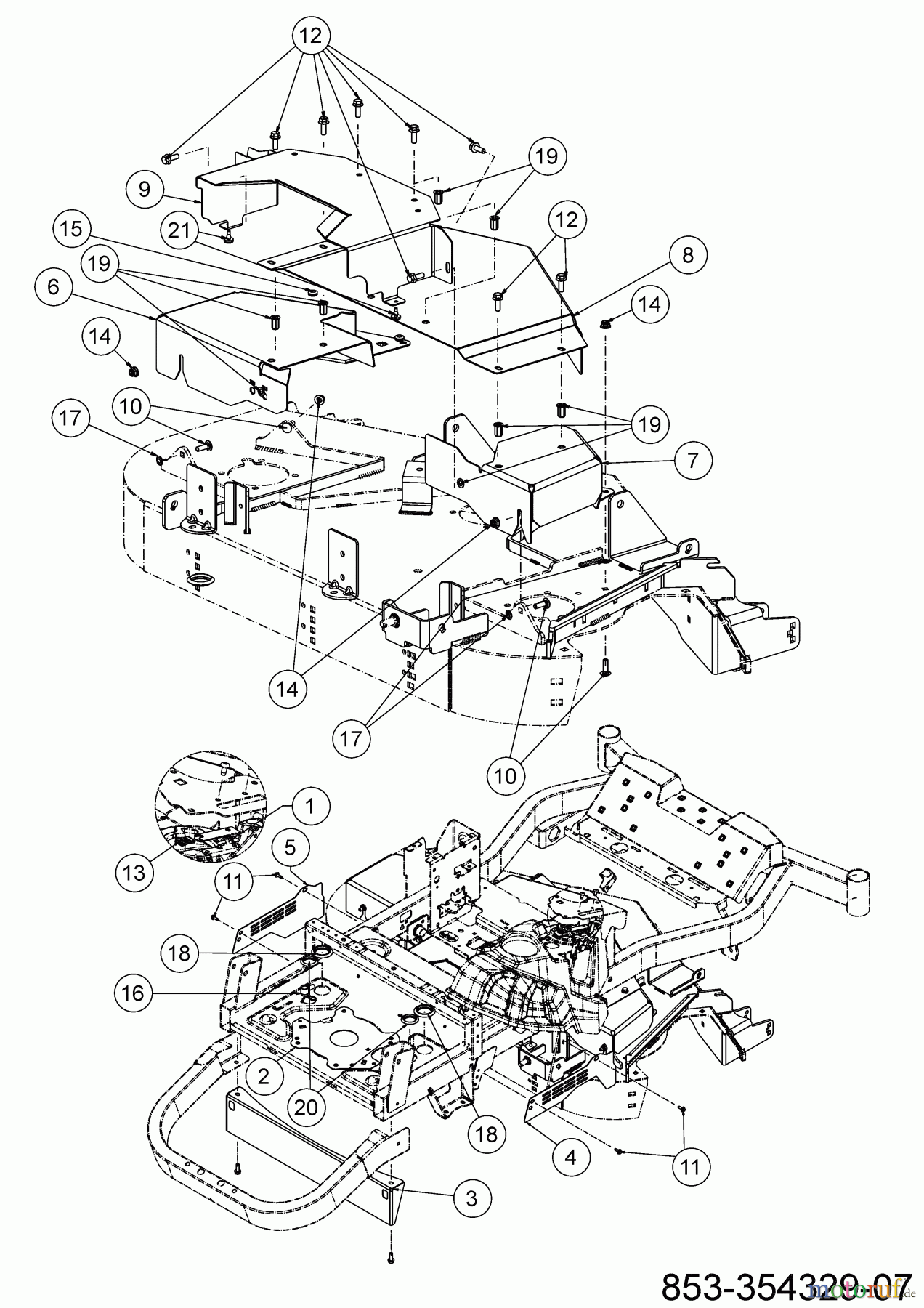  Cub Cadet Zero Turn XZ7 L122 ULTIMA 47AIAAA6603 (2022) Verkleidungen Mähdeck