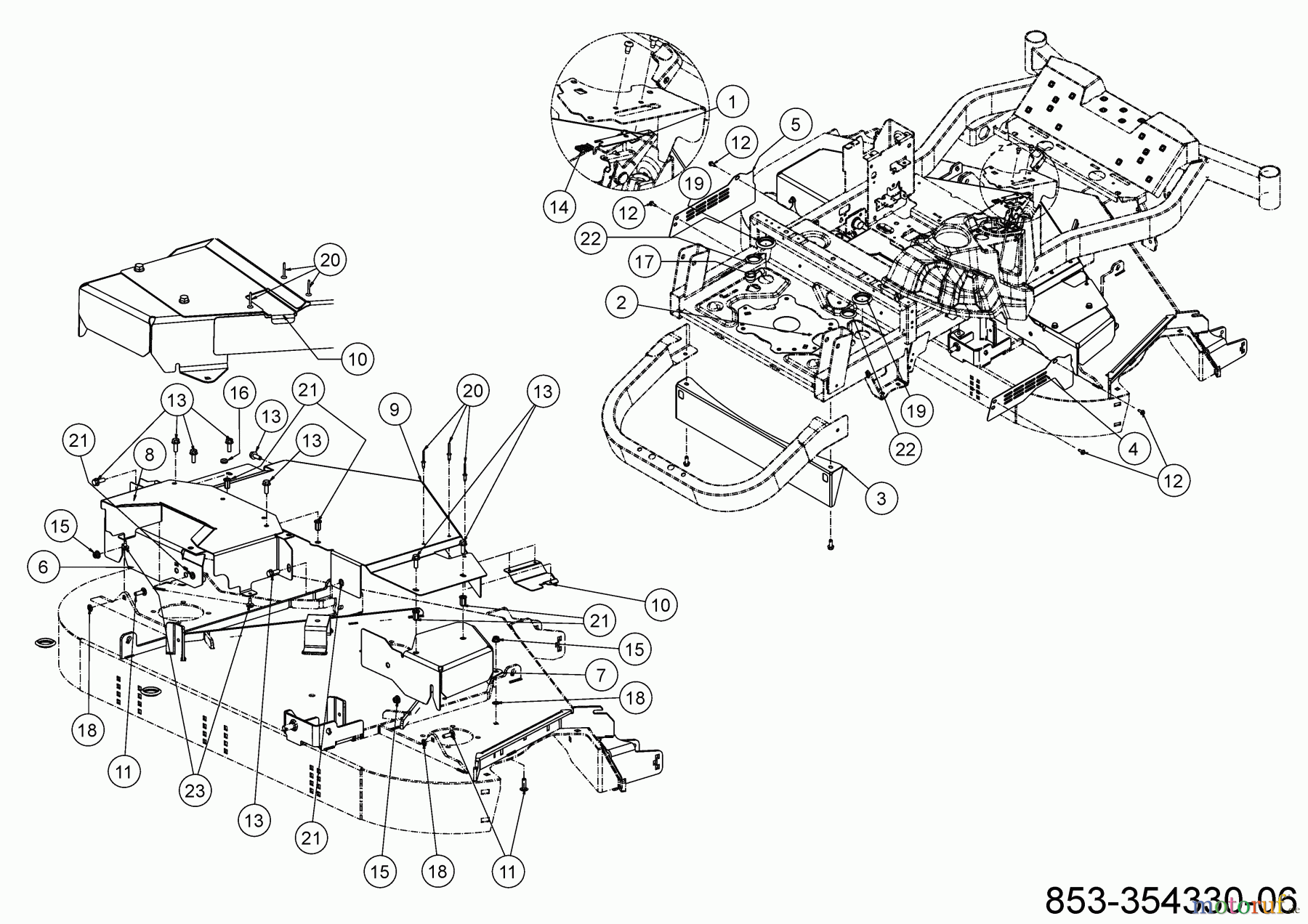  Cub Cadet Zero Turn XZ7 L152I ULTIMA 47ATAHA8603 (2022) Verkleidungen Mähdeck