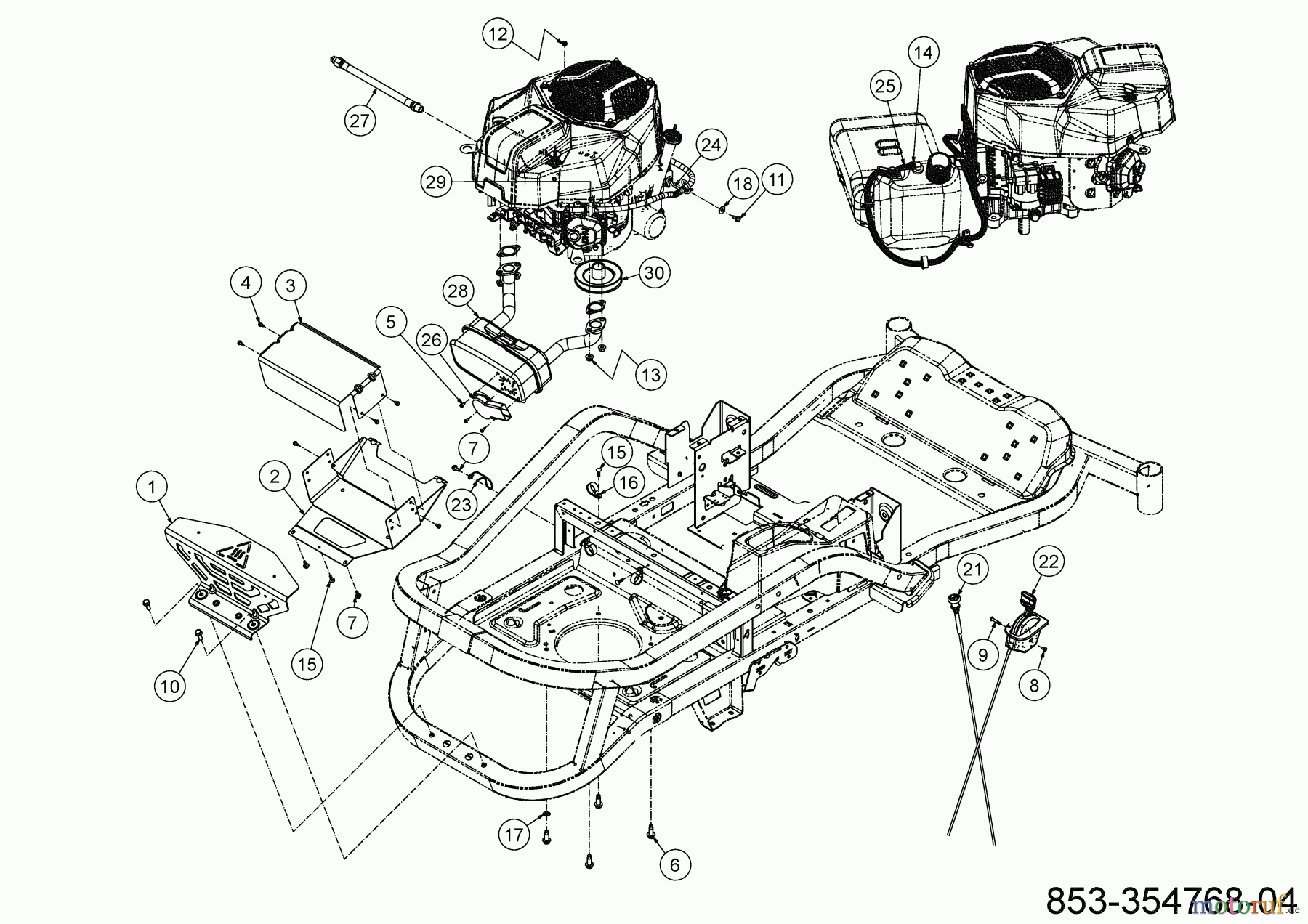  Cub Cadet Zero Turn XZ6 S107 17AAGBYE603 (2022) Choke- und Gaszug, Motorzubehör