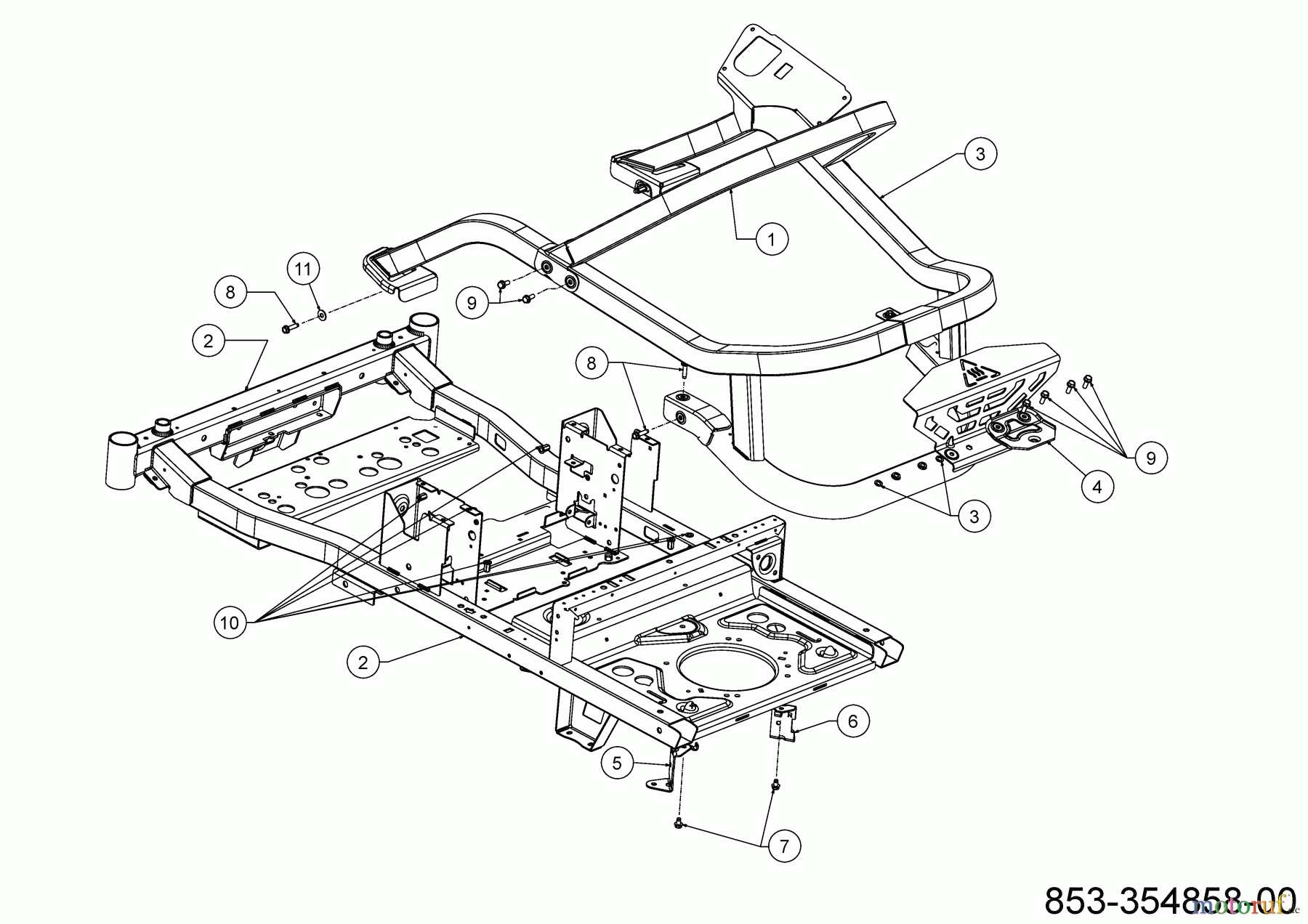  Cub Cadet Zero Turn XZ6 S107 17AAGBYE603 (2022) Rahmen