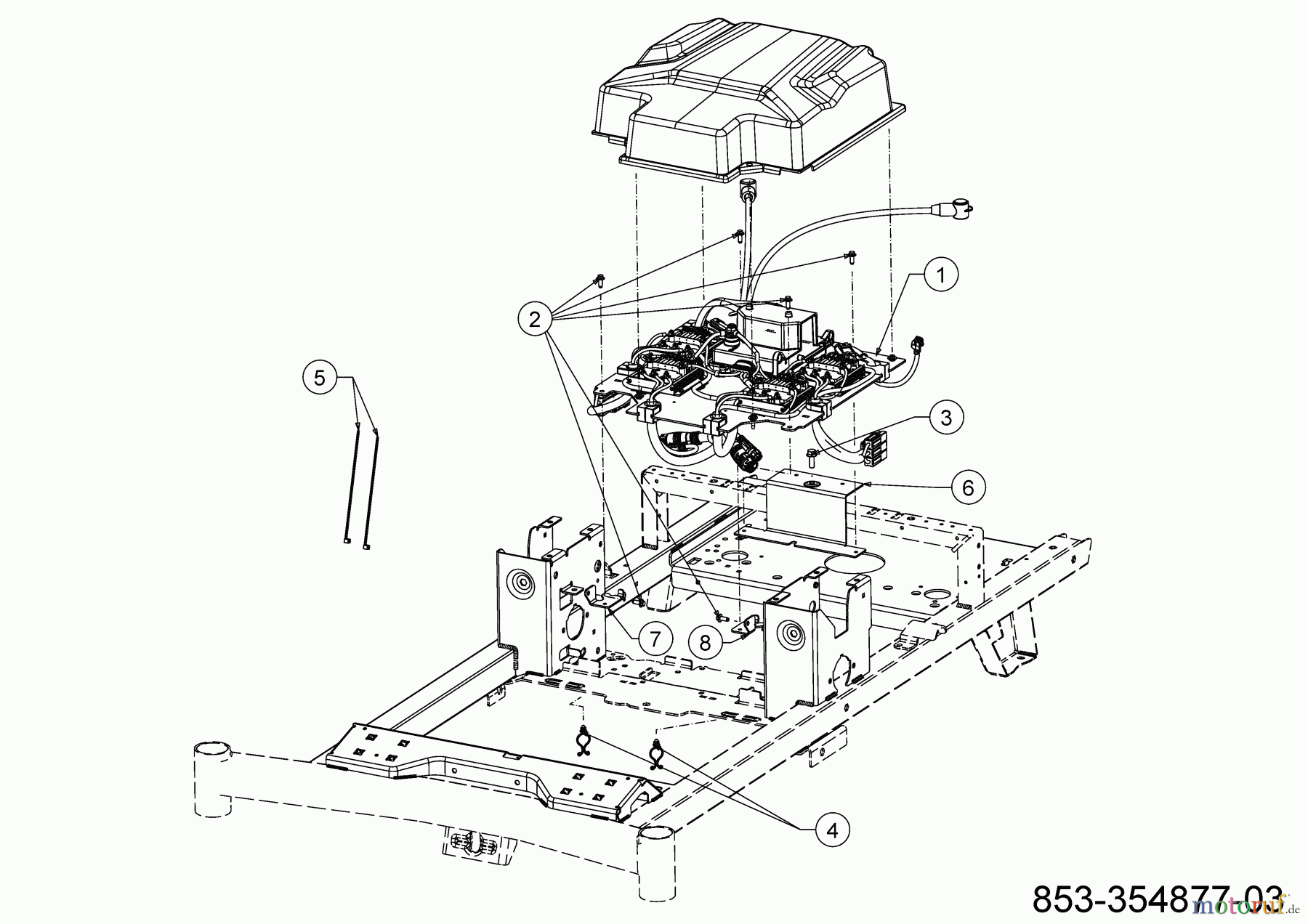  Cub Cadet Zero Turn XZ5 EL107 34BBA2CS603 (2023) Steuerkonsole Befestigung