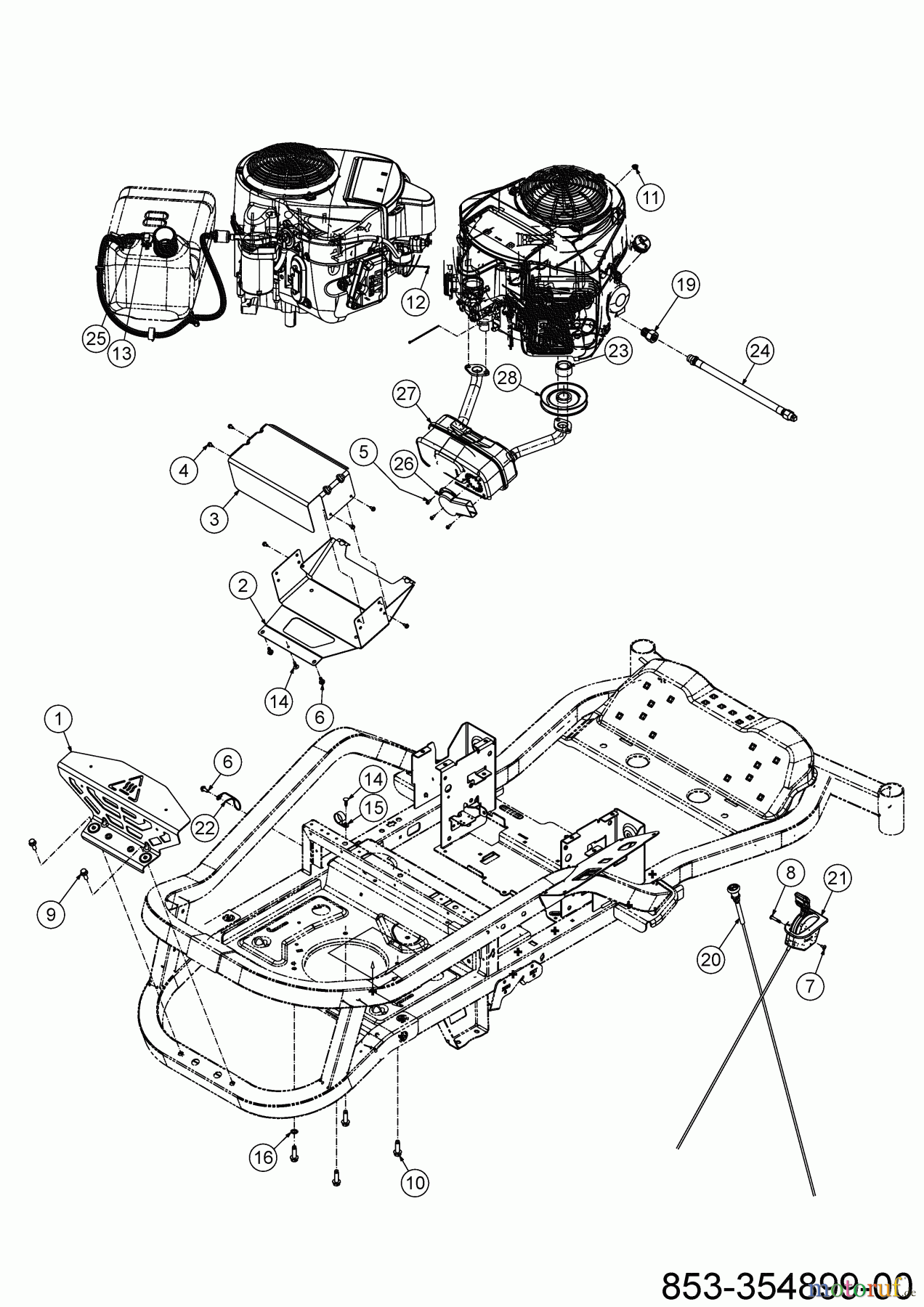  Cub Cadet Zero Turn XZ6 S117 17AIGBYN603 (2023) Choke- und Gaszug, Motorzubehör