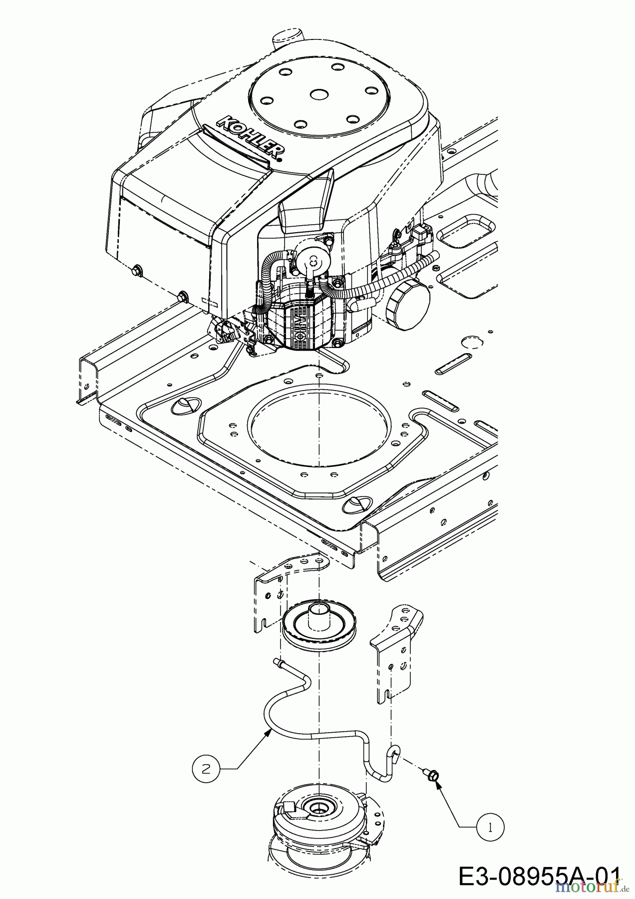  Cub Cadet Zero Turn XZ2  107I 17BWCBYS603 (2021) Keilriemenführung