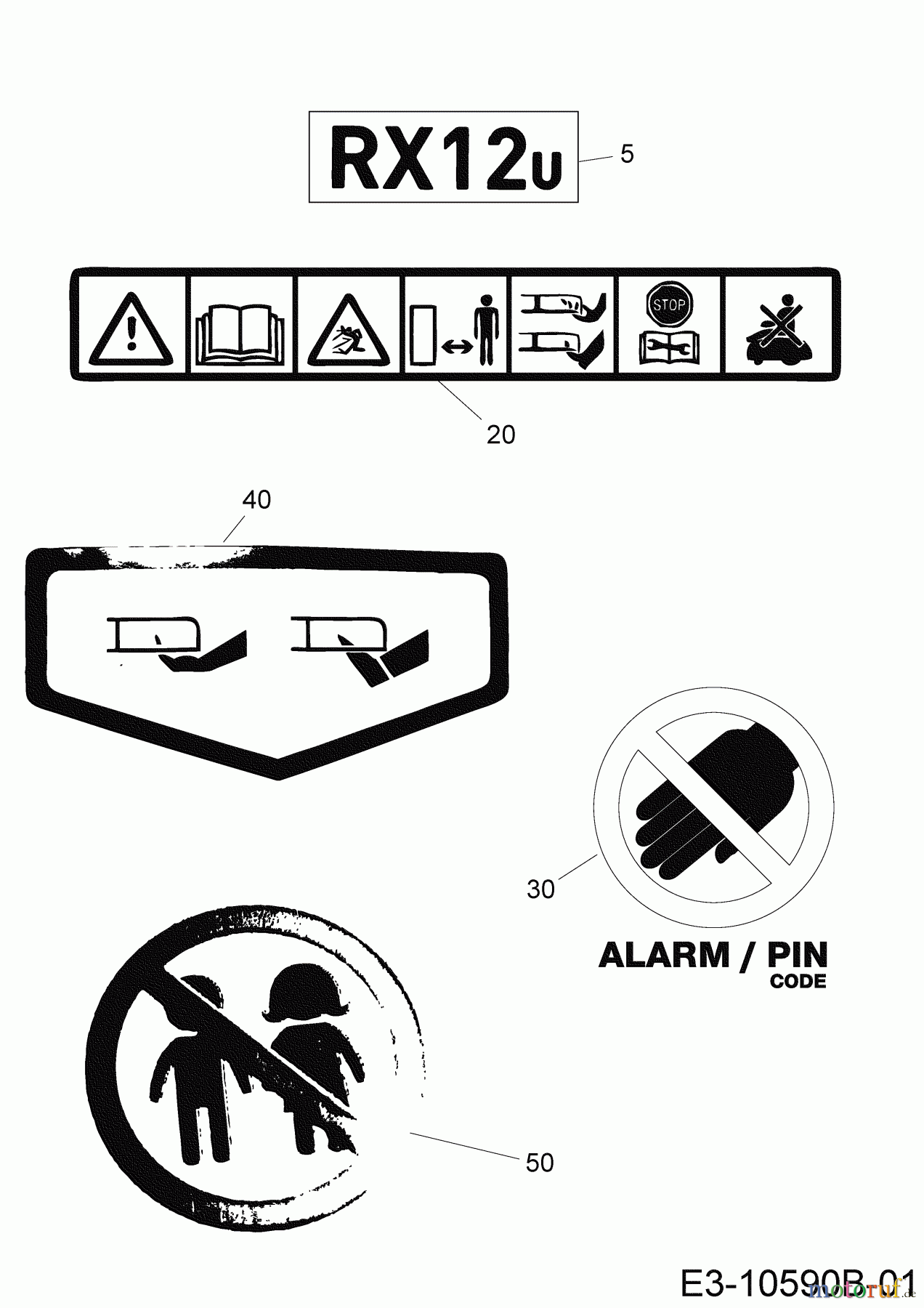  Robomow Mähroboter RX12U 22AXBA-A619 (2020) Aufkleber