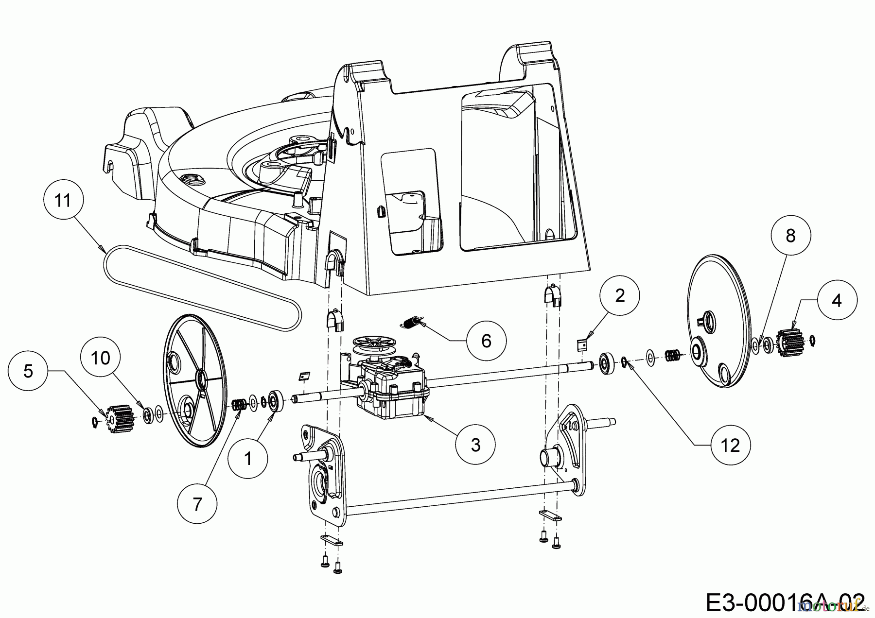  Wolf-Garten Motormäher mit Antrieb Expert 46 B S 12A-YA5L650  (2018) Getriebe, Keilriemen