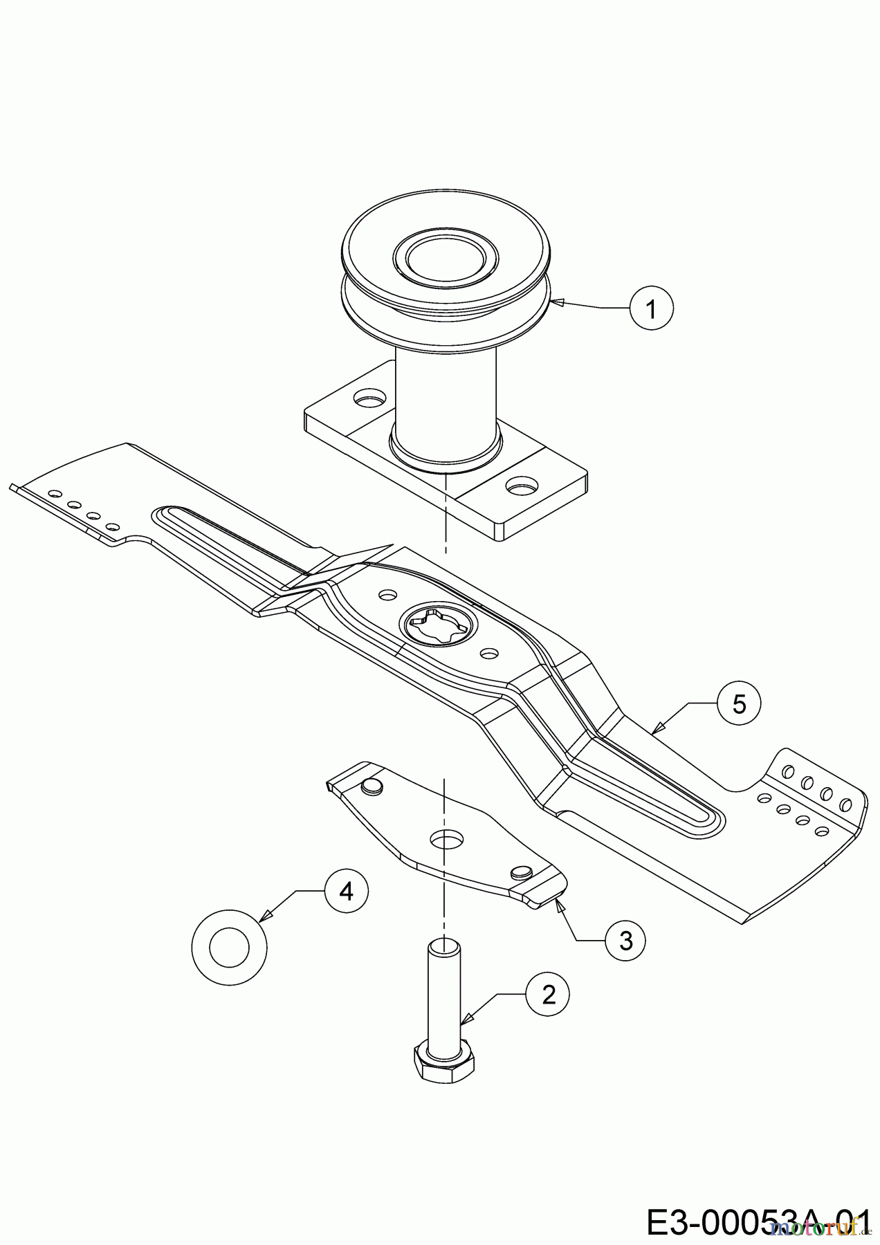  Wolf-Garten Motormäher mit Antrieb Expert 46 B S 12A-YA5L650  (2019) Messer, Messeraufnahme