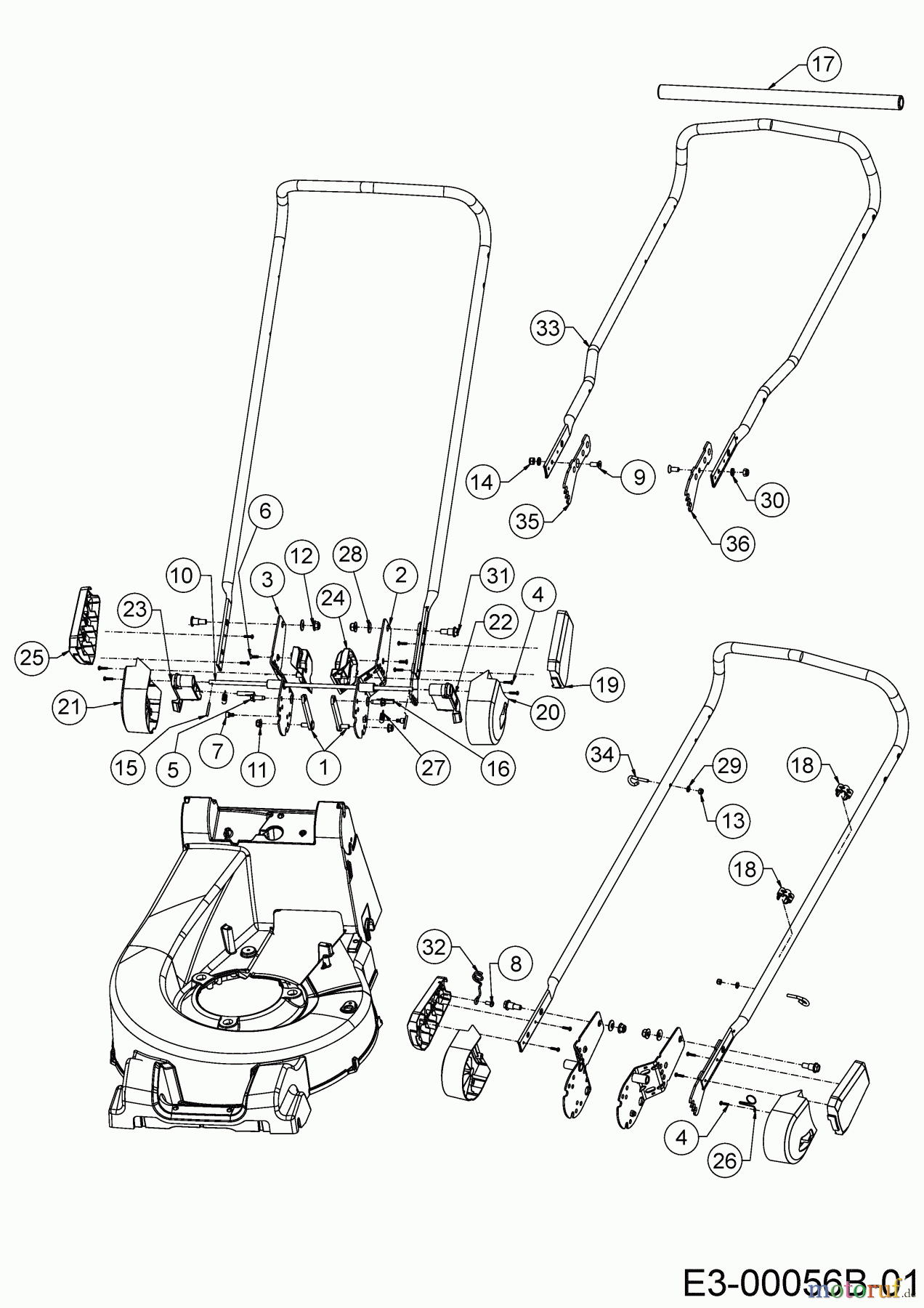  Wolf-Garten Motormäher mit Antrieb OMEGA1 53 B S 12A-ZA7F650 (2020) Holm