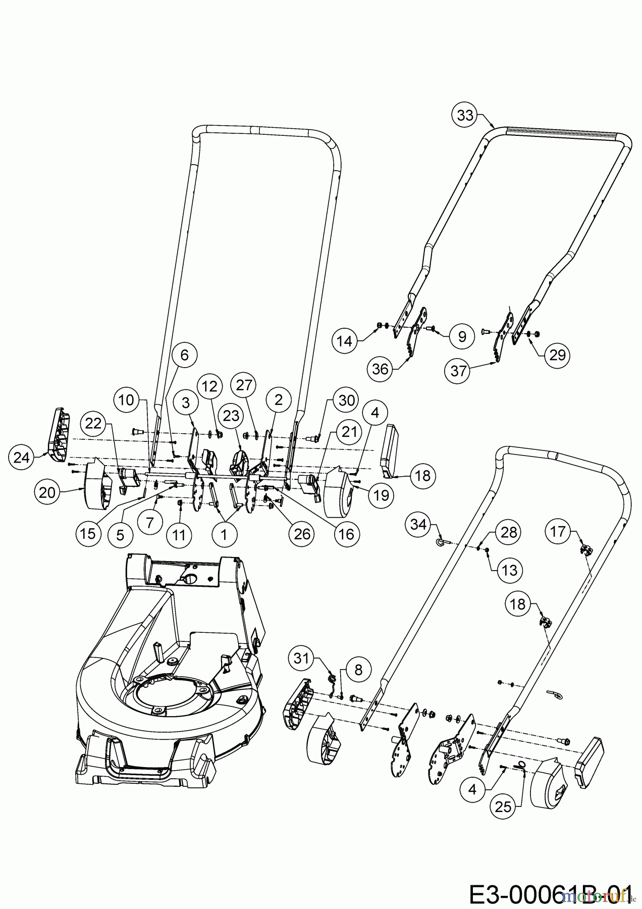  Wolf-Garten Motormäher mit Antrieb OMEGA2 46 W ES SP 12BCYAS7650 (2019) Holm