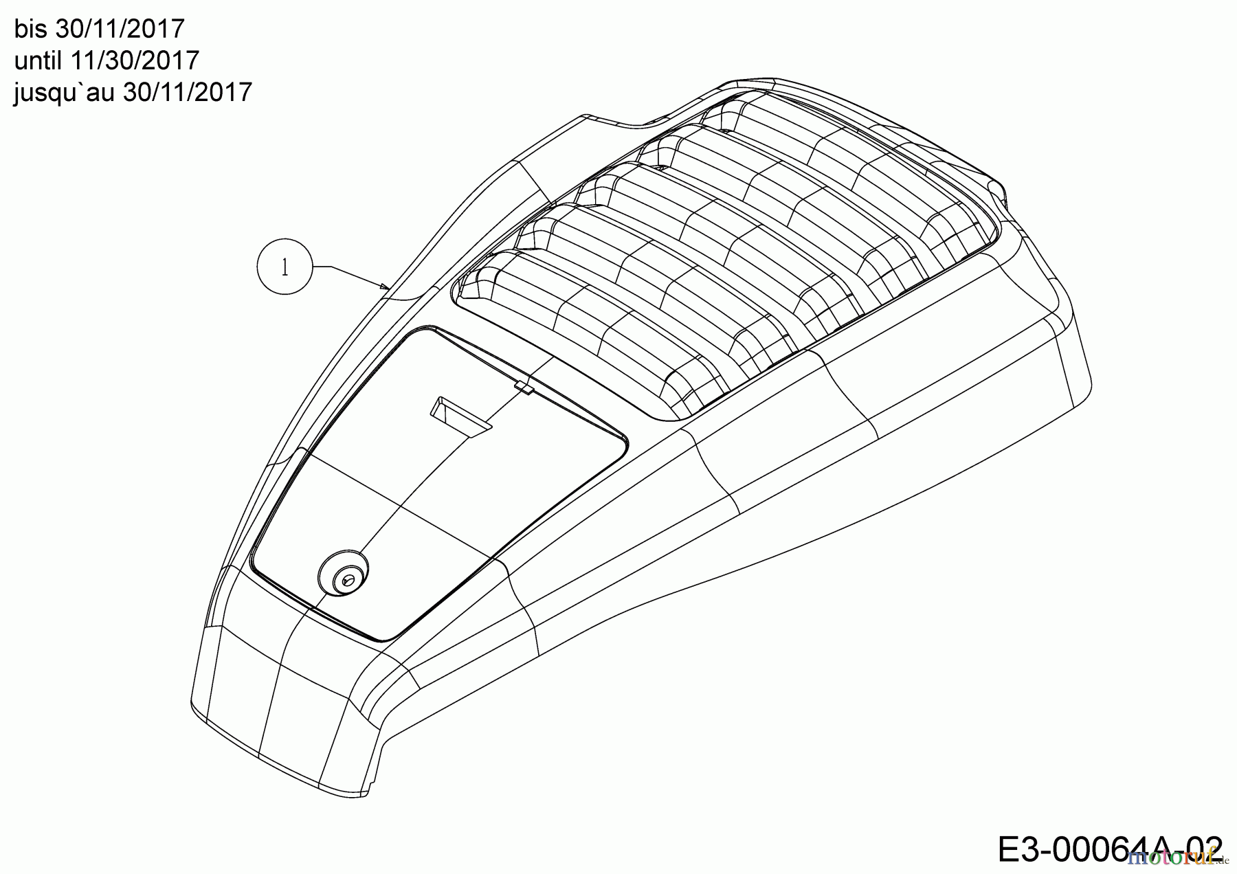  Wolf-Garten Motormäher mit Antrieb Expert 530 A 12C-PUKC650  (2018) Motorhaube M9A bis 30/11/2017