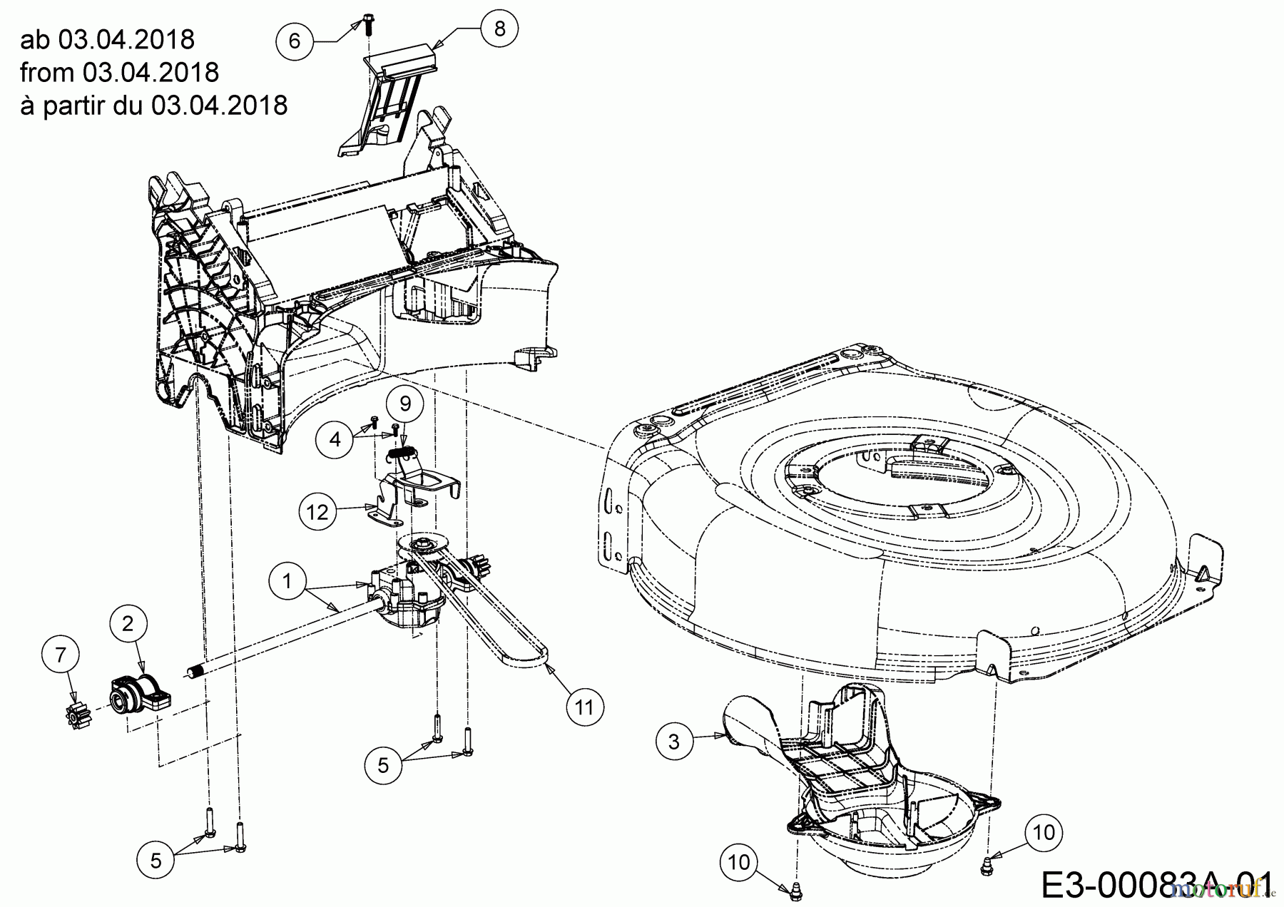  Wolf-Garten Motormäher mit Antrieb S 4600 AHW 12B-TR5N650  (2018) Getriebe, Keilriemen ab 03/04/2018