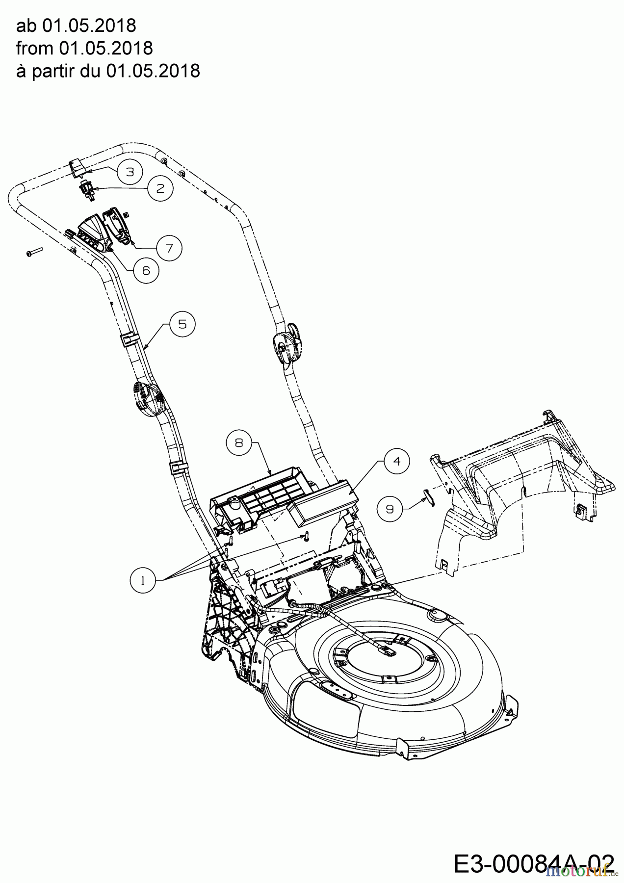  Wolf-Garten Motormäher mit Antrieb Expert 460 AE 12AETUS7650  (2018) Batterie, Kabelbaum ab 01.05.2018