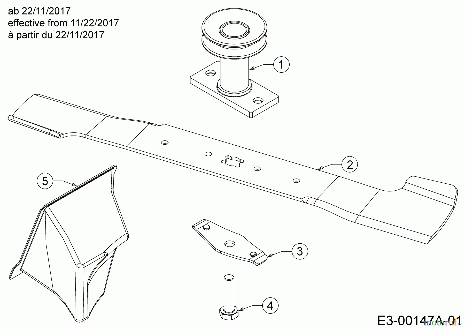  Wolf-Garten Motormäher mit Antrieb Expert 53 BA V HW 12ABPV5L650  (2018) Messer, Messeraufnahme, Mulchstopfen ab 22/11/2017