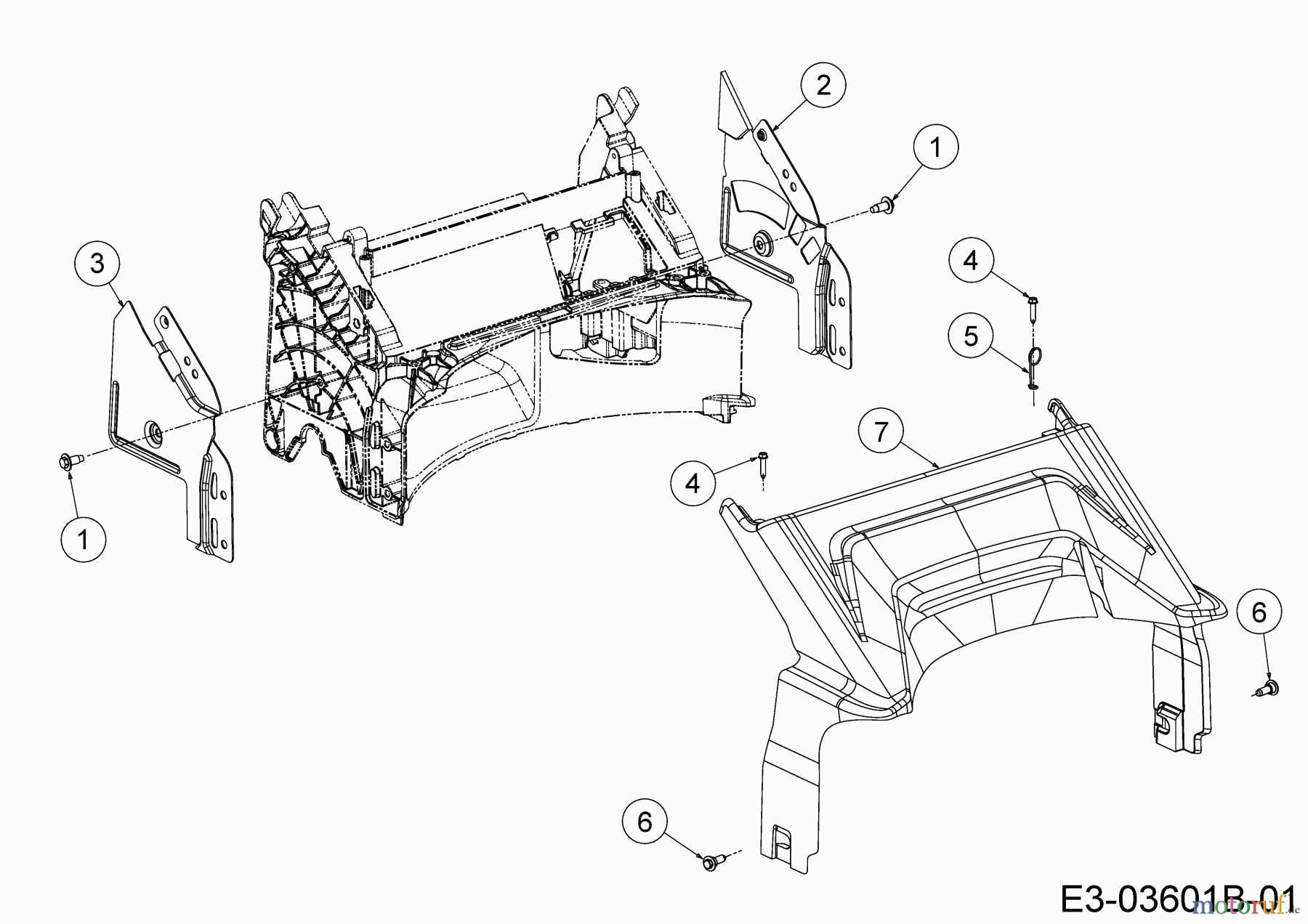  Wolf-Garten Motormäher mit Antrieb Expert 46 BA V HW 12ABTV5E650  (2016) Abdeckung hinten