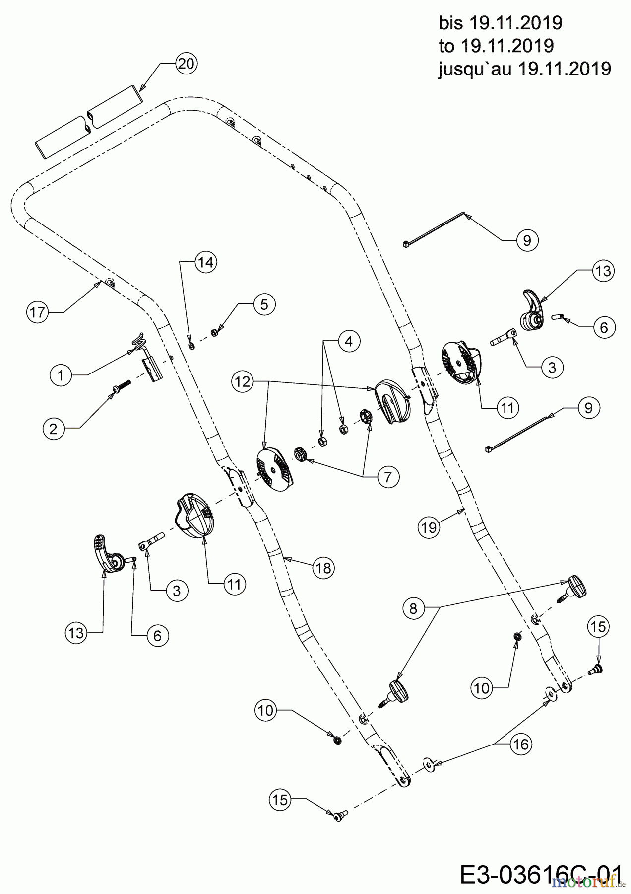  Wolf-Garten Motormäher mit Antrieb A 420 AVHW 12AQLV5B650 (2020) Holm bis 19.11.2019