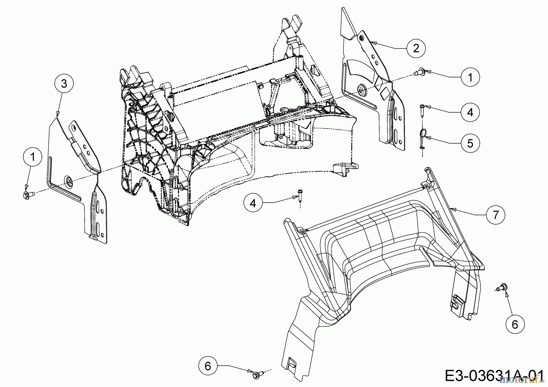  Wolf-Garten Motormäher mit Antrieb Expert 420 A 12B-LUSC650  (2016) Abdeckung hinten