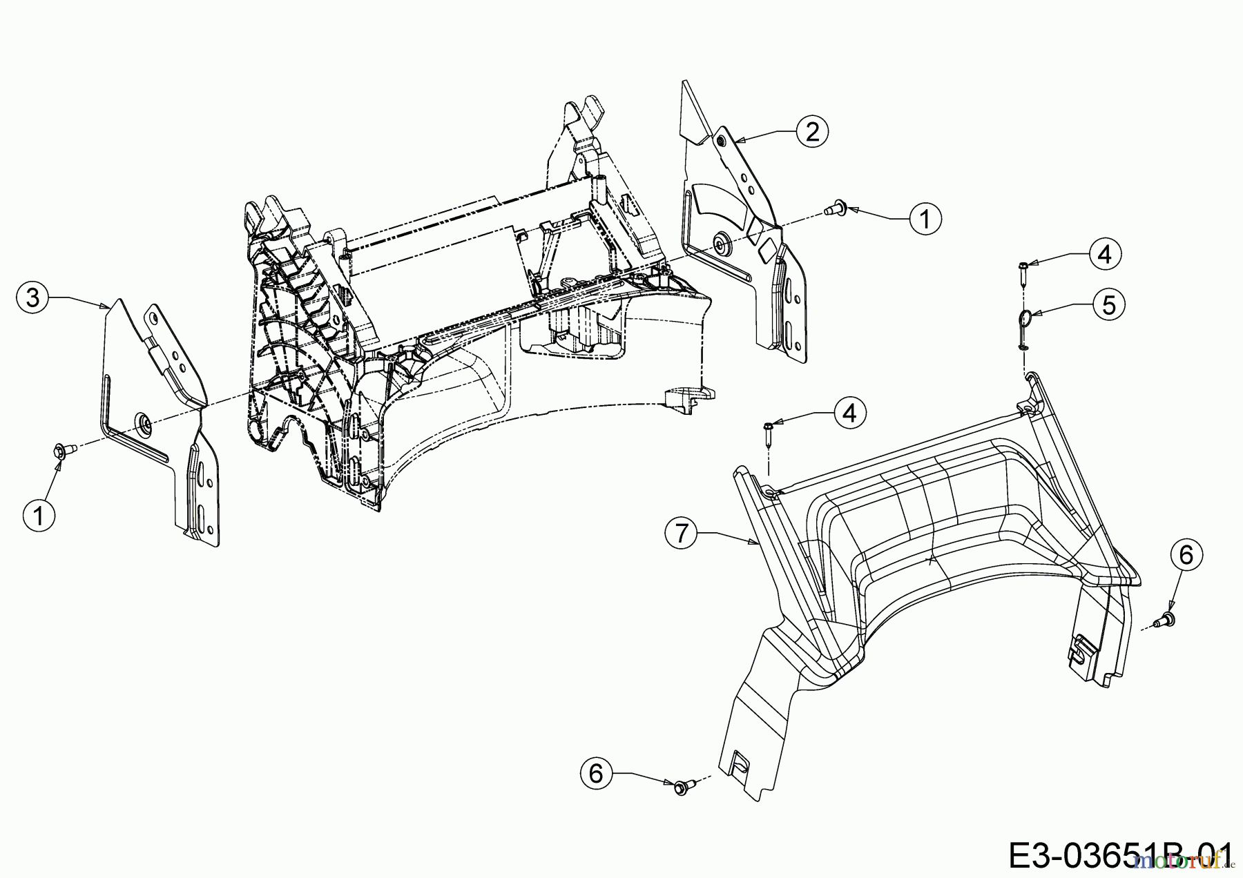  Wolf-Garten Motormäher Expert 420 11A-LUSC650  (2016) Abdeckung hinten