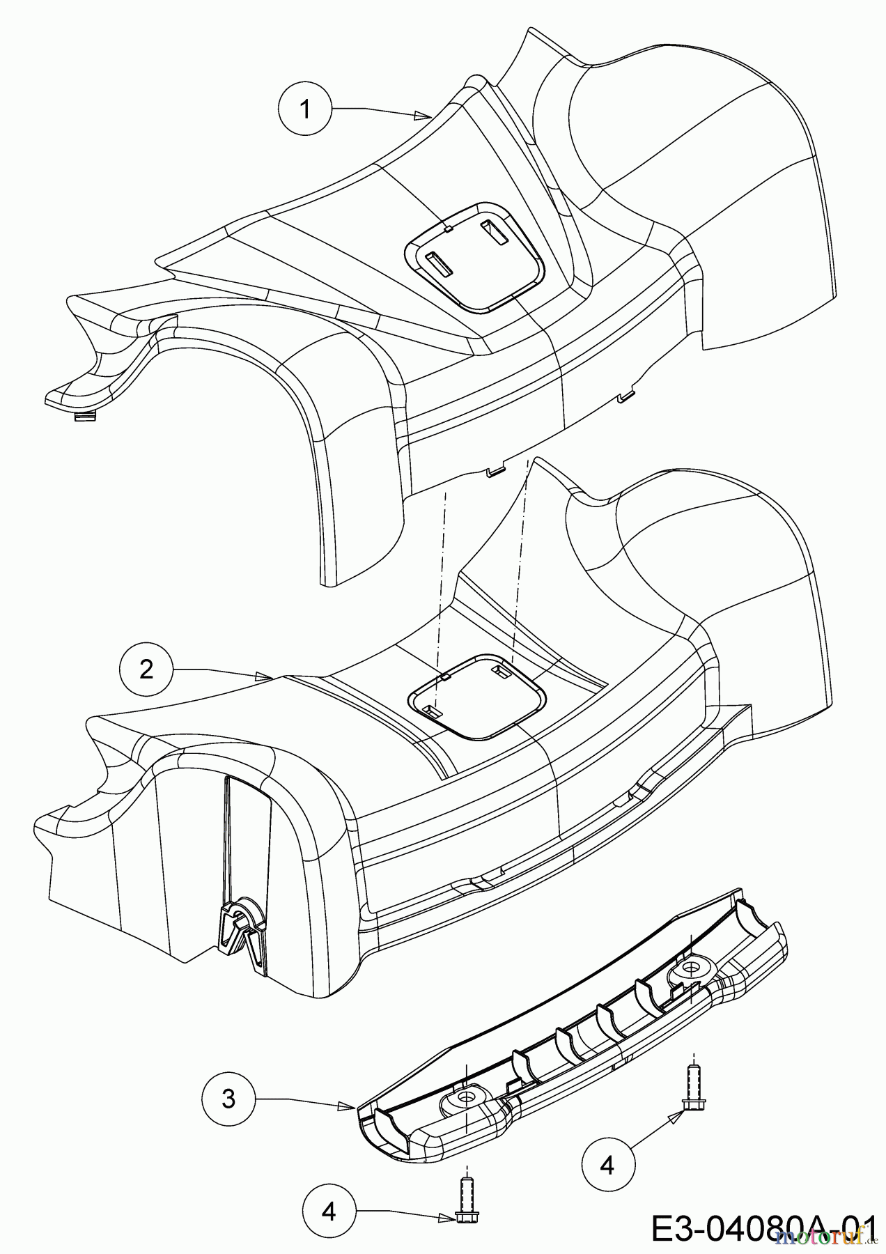  Wolf-Garten Motormäher mit Antrieb Expert 530 A 12A-PUKC650  (2014) Abdeckung Vorderachse