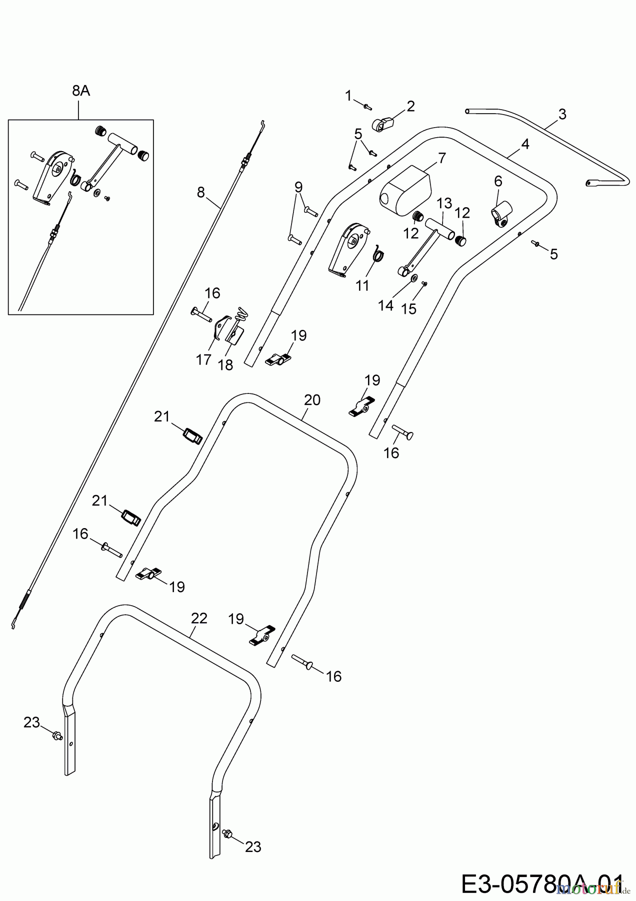  Wolf-Garten Motorvertikutierer Expert UV 40 B 16AG8D0F650  (2014) Holm, Schalter