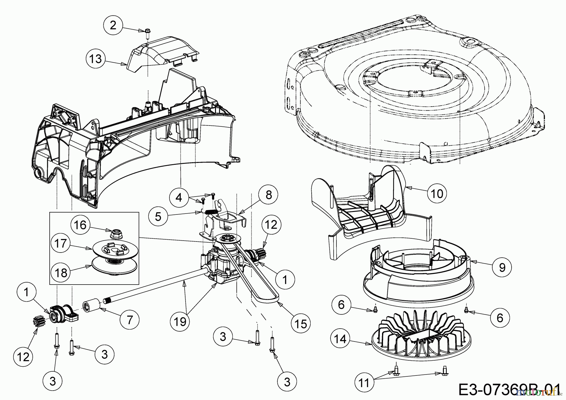  Wolf-Garten Motormäher mit Antrieb Expert 46 BA V 12BVK15E650  (2014) Getriebe, Keilriemen