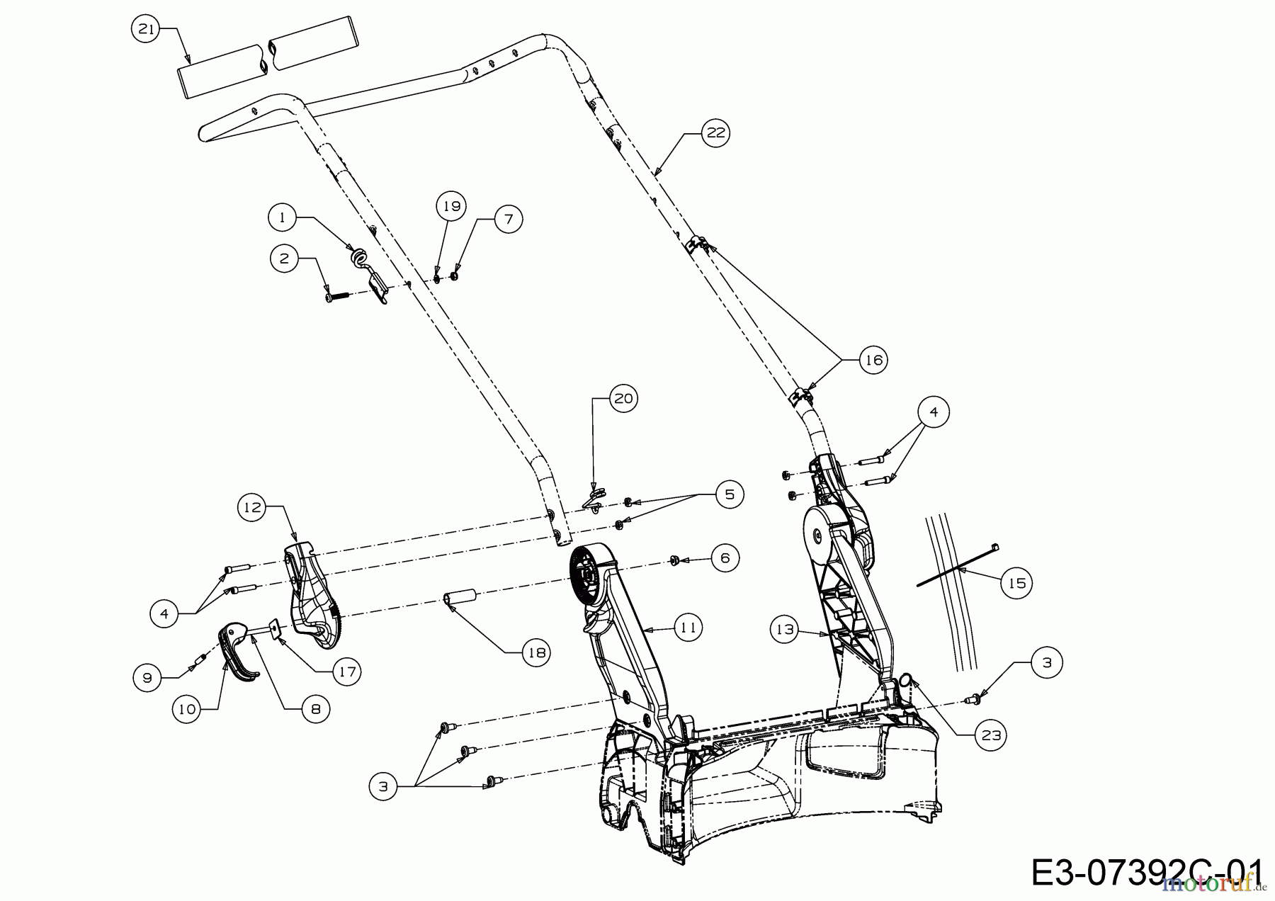  Wolf-Garten Motormäher mit Antrieb Expert 53 BA V 12BVQ56K650  (2016) Holm