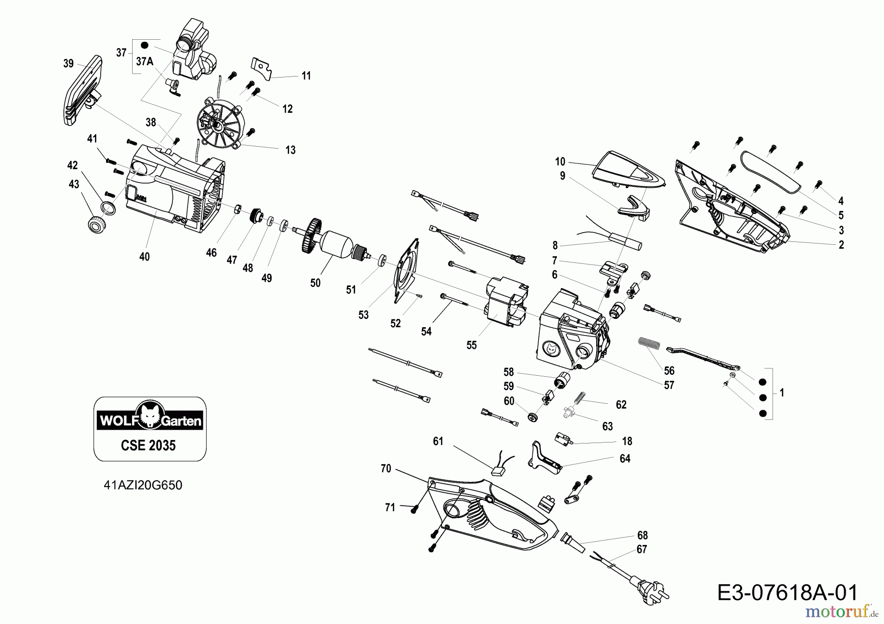  Wolf-Garten Elektrokettensägen CSE 2035 41AZI20G650  (2020) Grundgerät