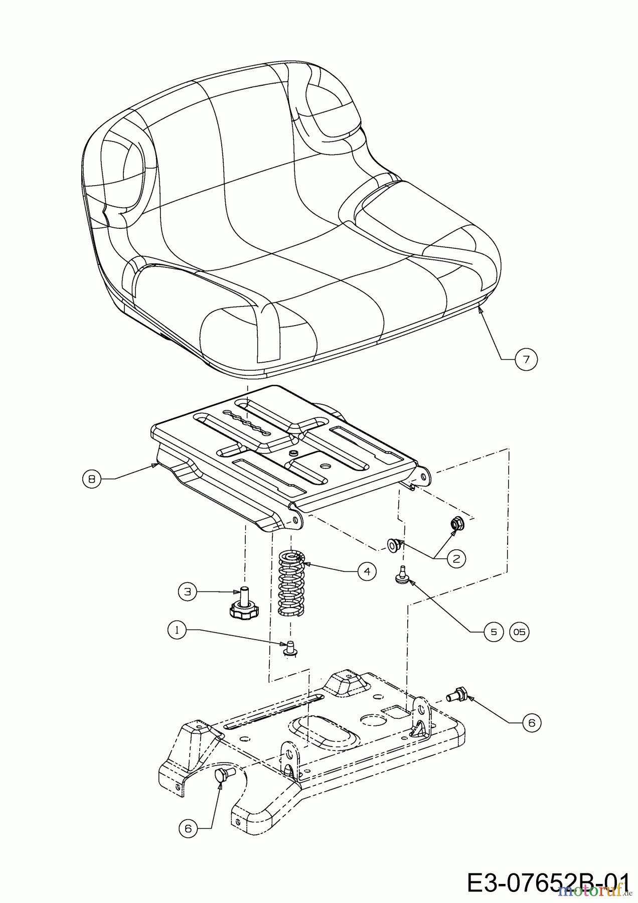  Wolf-Garten Rasentraktoren Scooter Hydro 13A221SD650  (2019) Sitz, Sitzträger