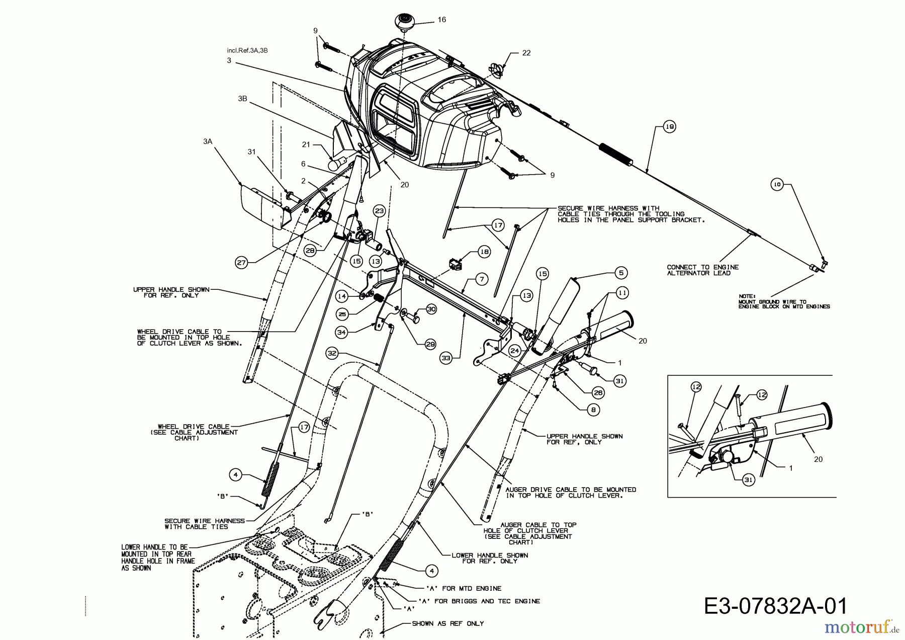  Wolf-Garten Schneefräsen Expert 84110 31AY95SV650  (2016) Armaturenbrett, Schalthebel