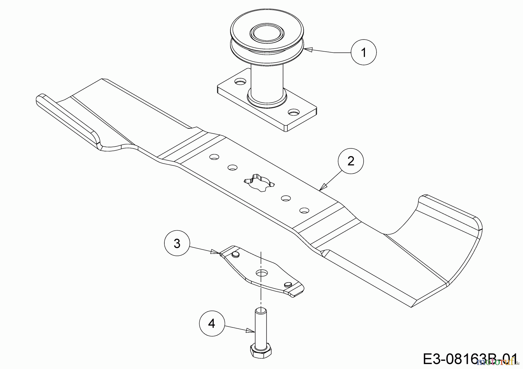  Wolf-Garten Motormäher mit Antrieb Expert 420 A 12B-LUSC650  (2016) Messer, Messeraufnahme