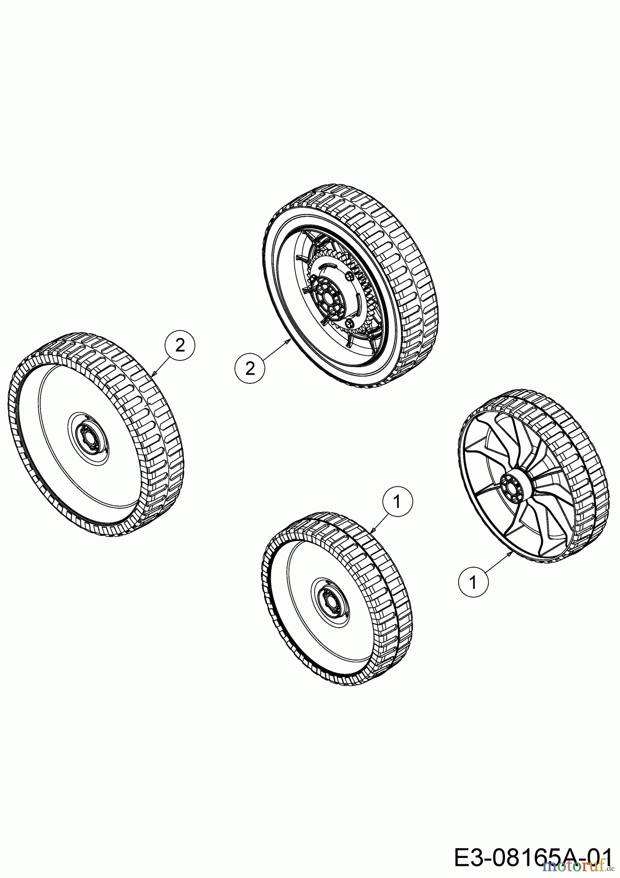  Wolf-Garten Motormäher mit Antrieb WA 46 A 12A-TO5B650  (2020) Räder