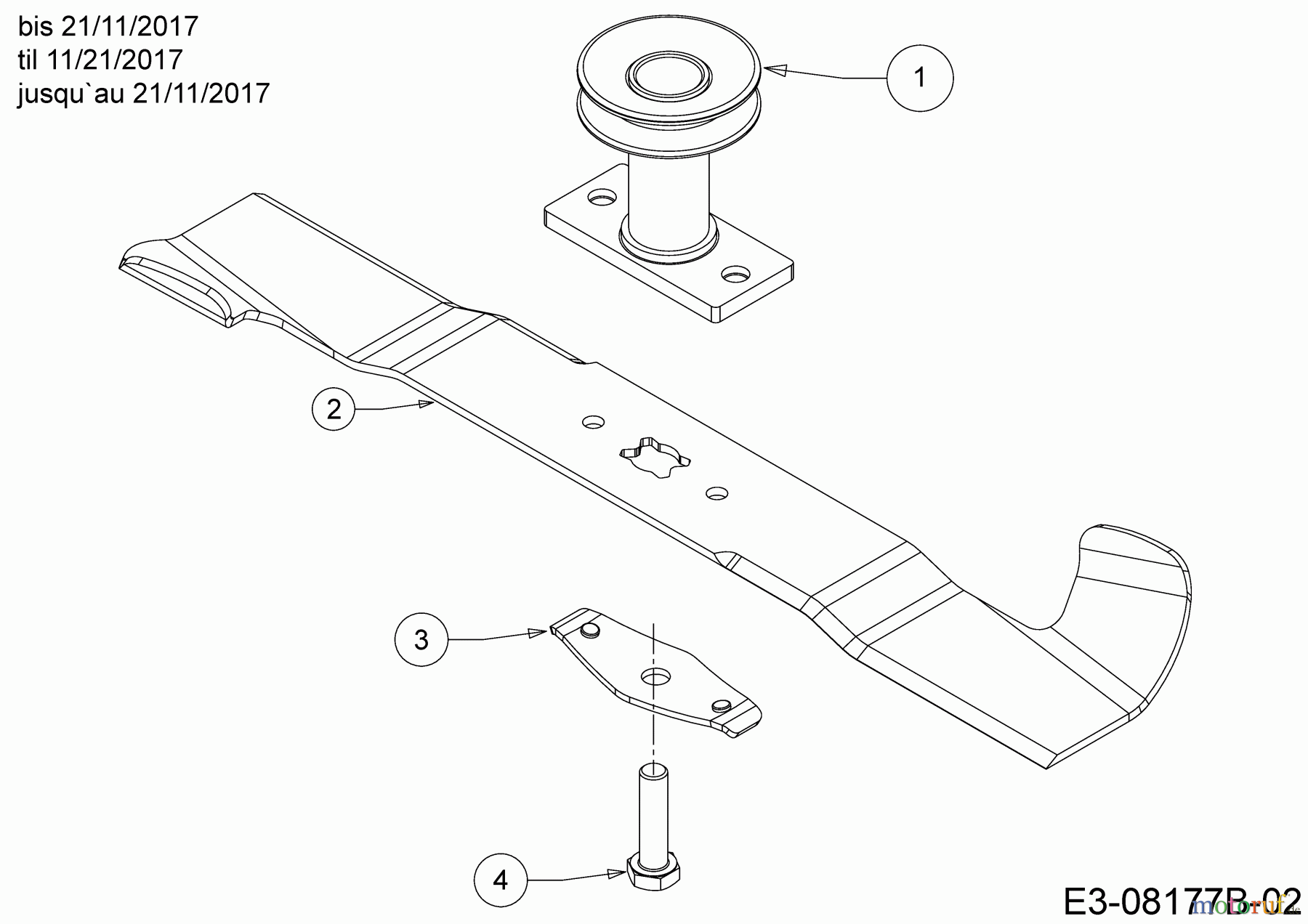  Wolf-Garten Motormäher mit Antrieb S 4600 AHW 12B-TR5N650  (2018) Messer, Messeraufnahme bis 21/11/2017