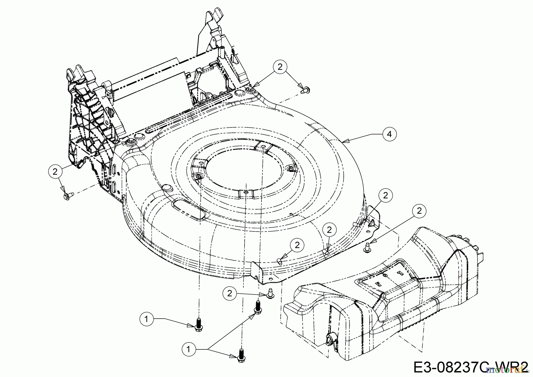  Wolf-Garten Motormäher mit Antrieb A 5300 A 12B-POKC650 (2019) Mähwerksgehäuse