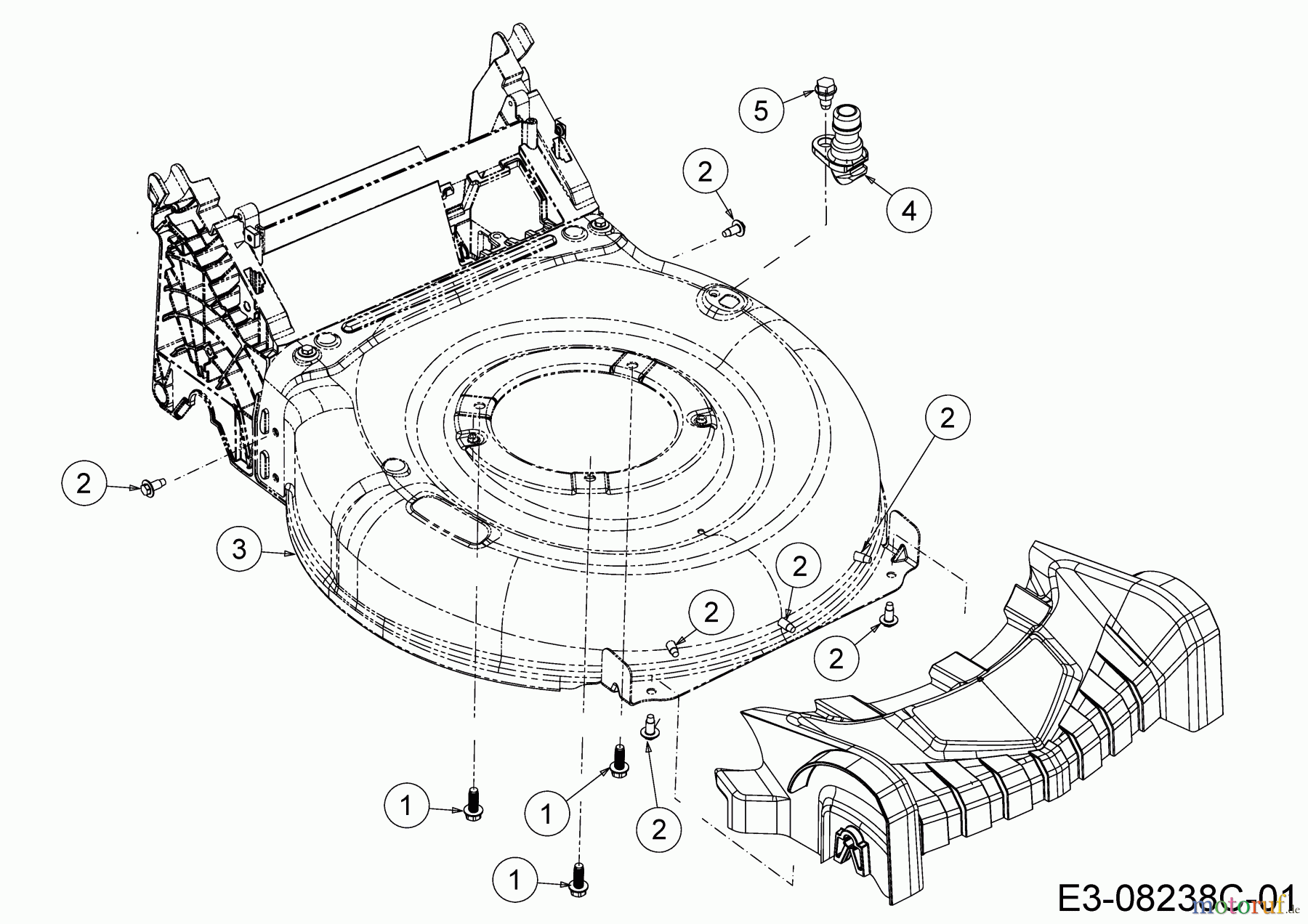  Wolf-Garten Motormäher mit Antrieb Expert 530 A 12B-PUKC650  (2016) Mähwerksgehäuse, Waschdüse