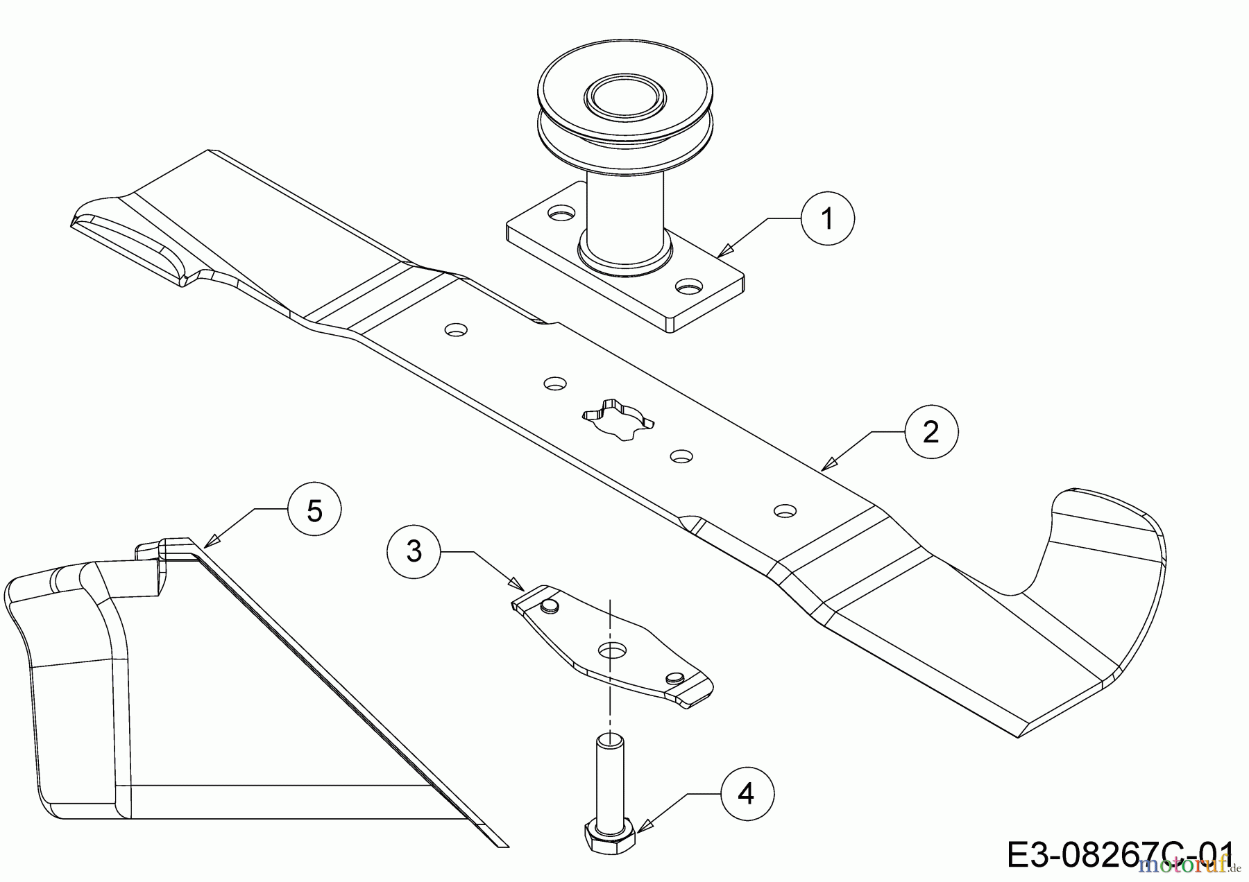  Wolf-Garten Motormäher mit Antrieb Expert 46 BA V 12BVK15E650  (2016) Messer, Messeraufnahme, Mulchstopfen