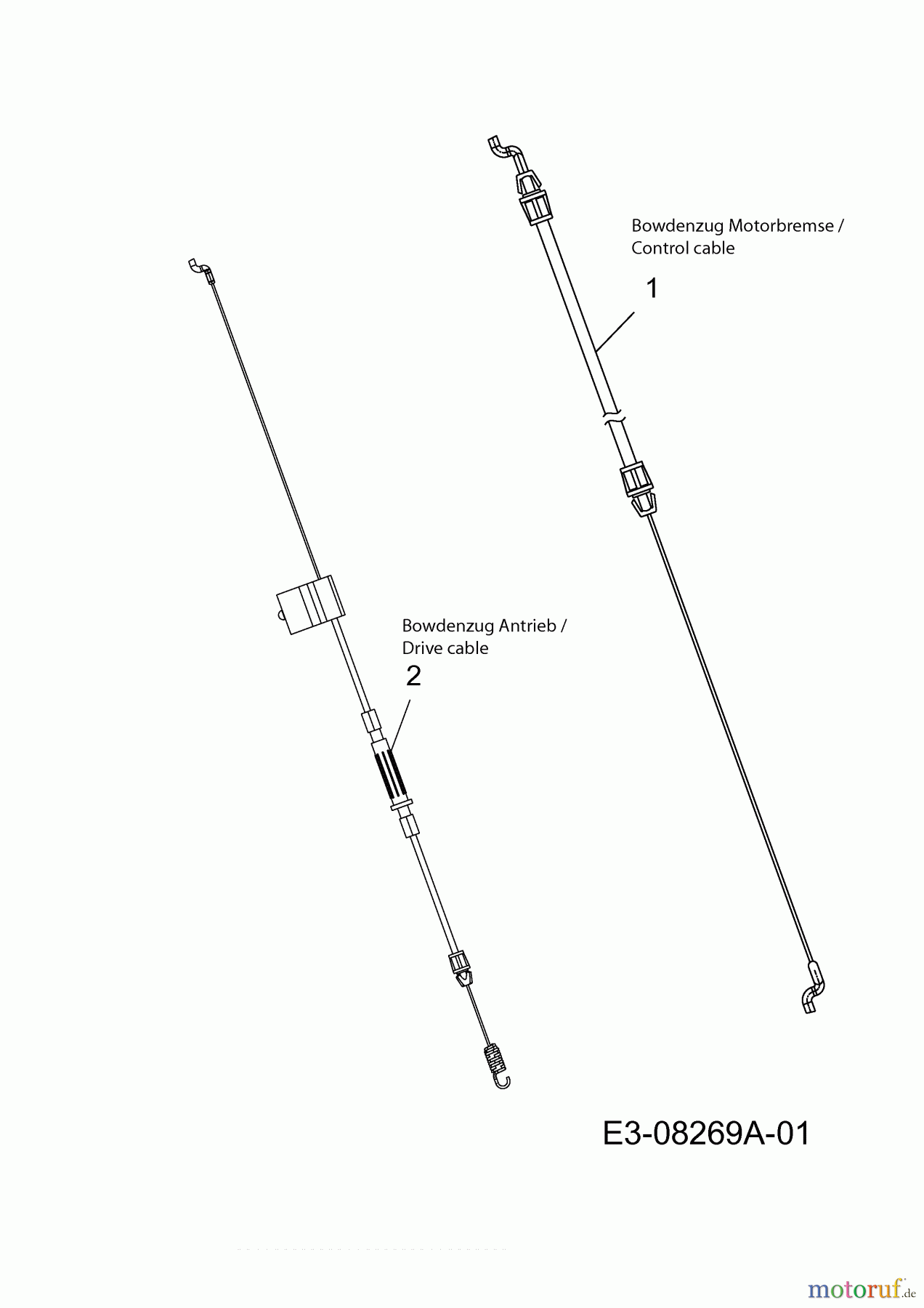  Wolf-Garten Motormäher mit Antrieb Expert 46 BA ES 12AEK18Z650  (2013) Bowdenzüge