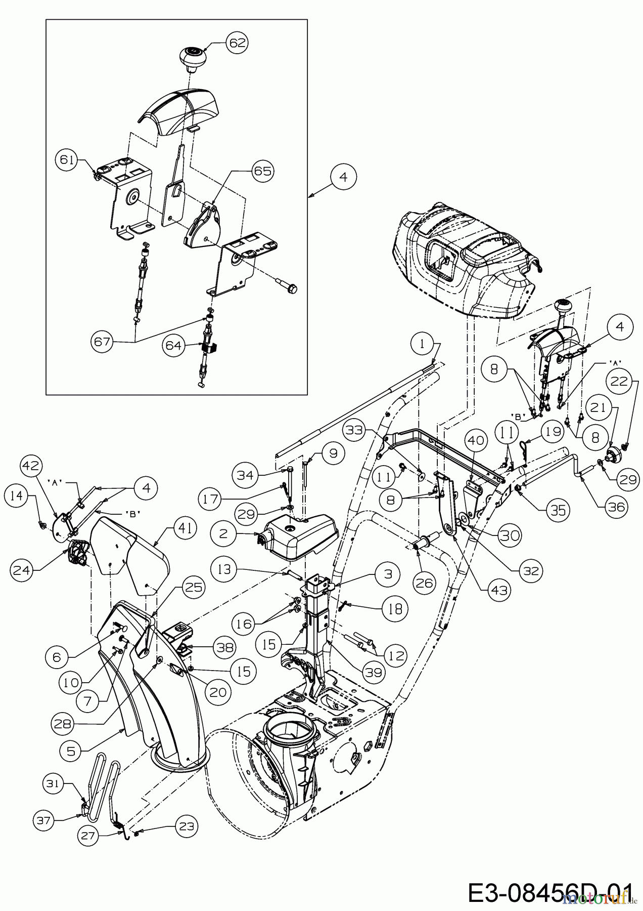  Wolf-Garten Schneefräsen Expert 7190 HD 31AY55SY650  (2017) Auswurfschacht, Joystick