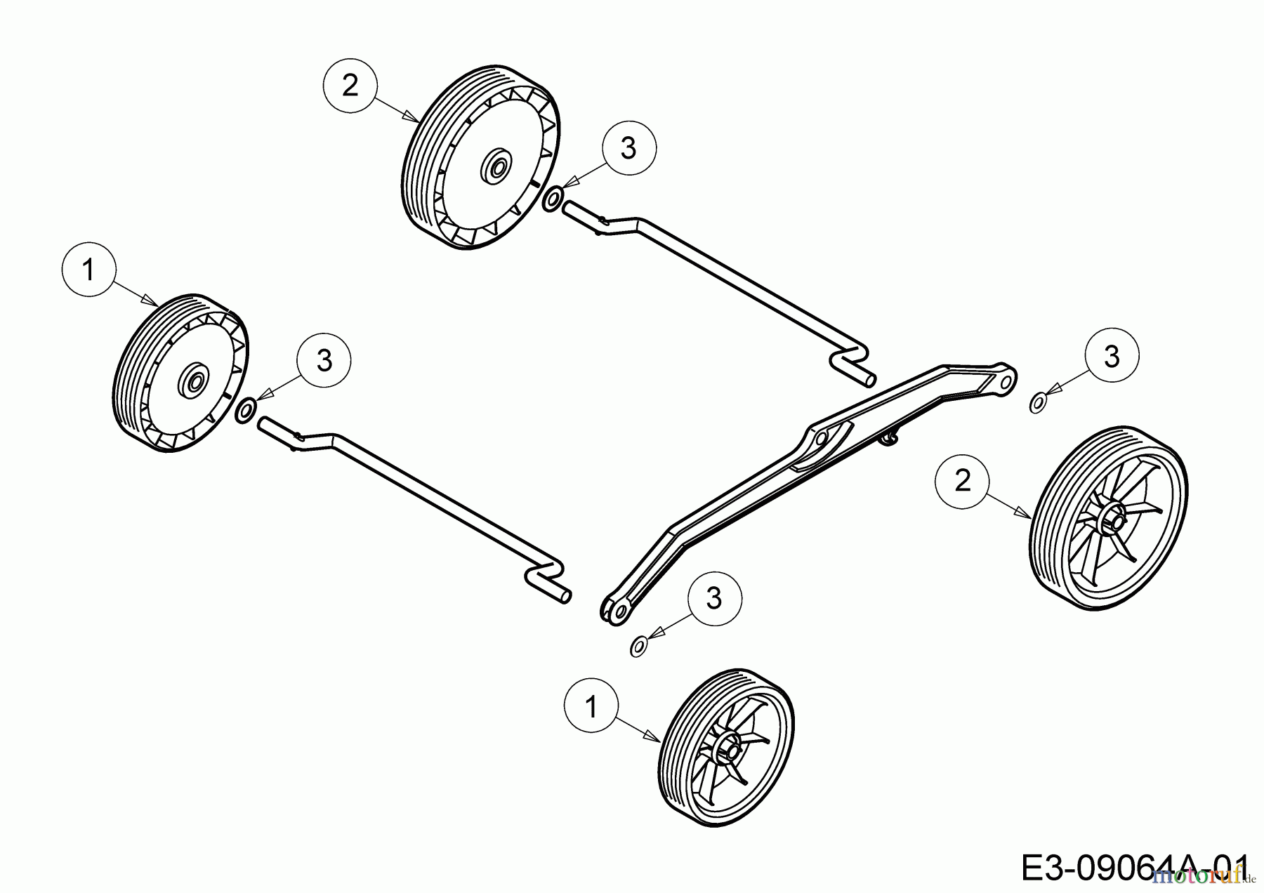  Wolf-Garten Elektromäher Expert 34 E 18CWF1S-C50  (2014) Räder