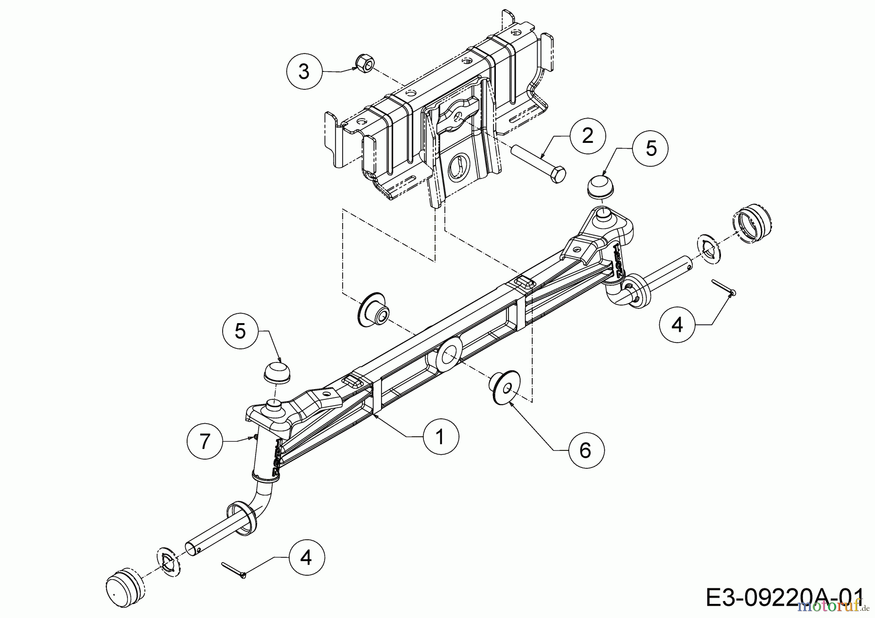  Wolf-Garten Rasentraktoren 95.165 H 13ADA1VB650  (2017) Vorderachse