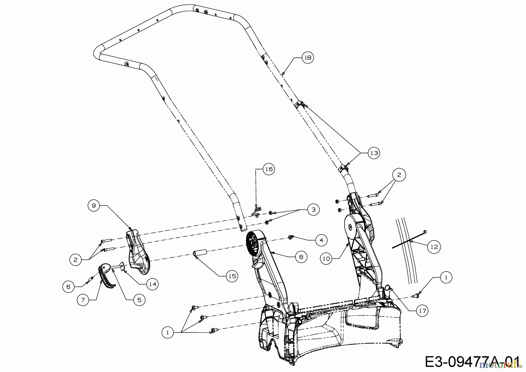  Wolf-Garten Motormäher mit Antrieb Expert 46 BA V IS 12BGK17E650  (2016) Holm