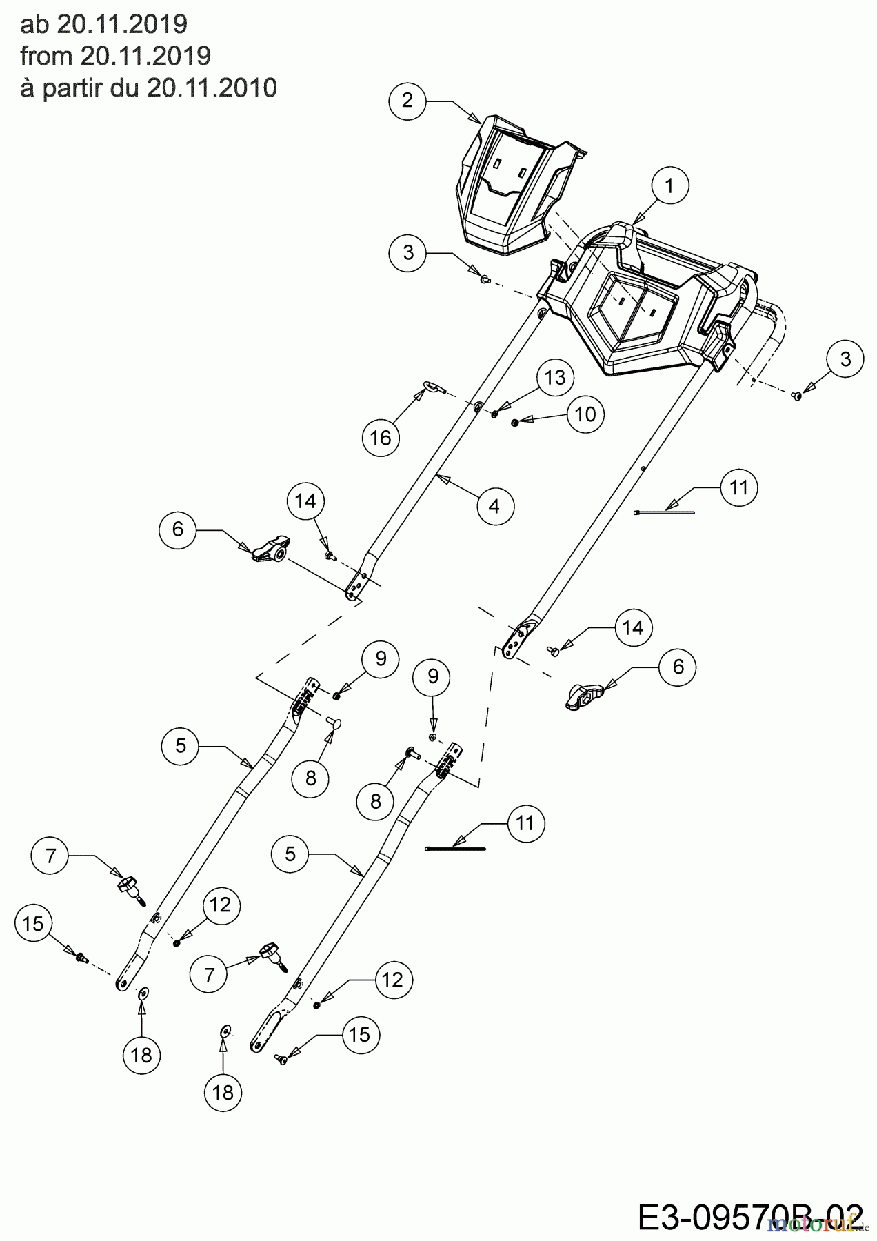  Wolf-Garten Motormäher mit Antrieb Expert 53 BA V HW 12ABPV5L650 (2020) Holm ab 20.11.2019