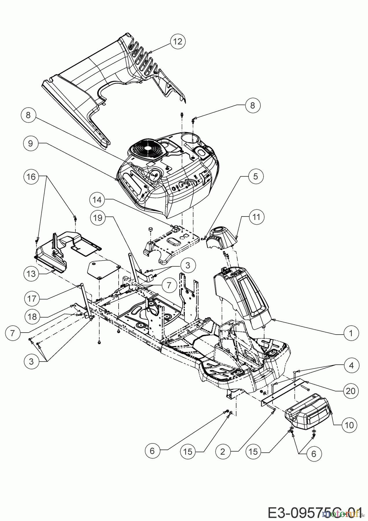  Wolf-Garten Rasentraktoren Scooter Pro 13B226HD650  (2019) Frontgewicht, Verkleidungen