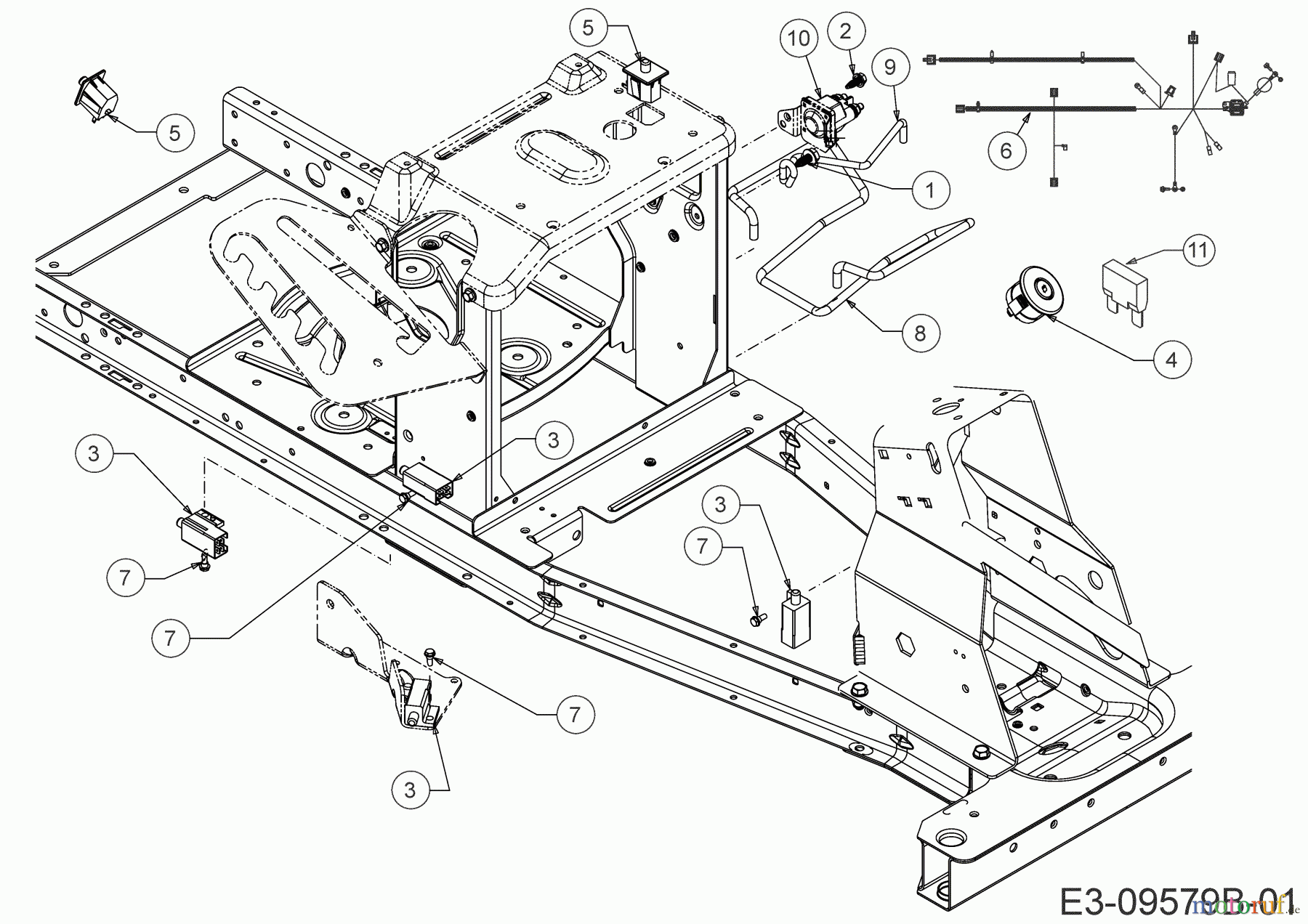  Wolf-Garten Rasentraktoren Scooter Hydro 13A721SD650  (2020) Elektroteile