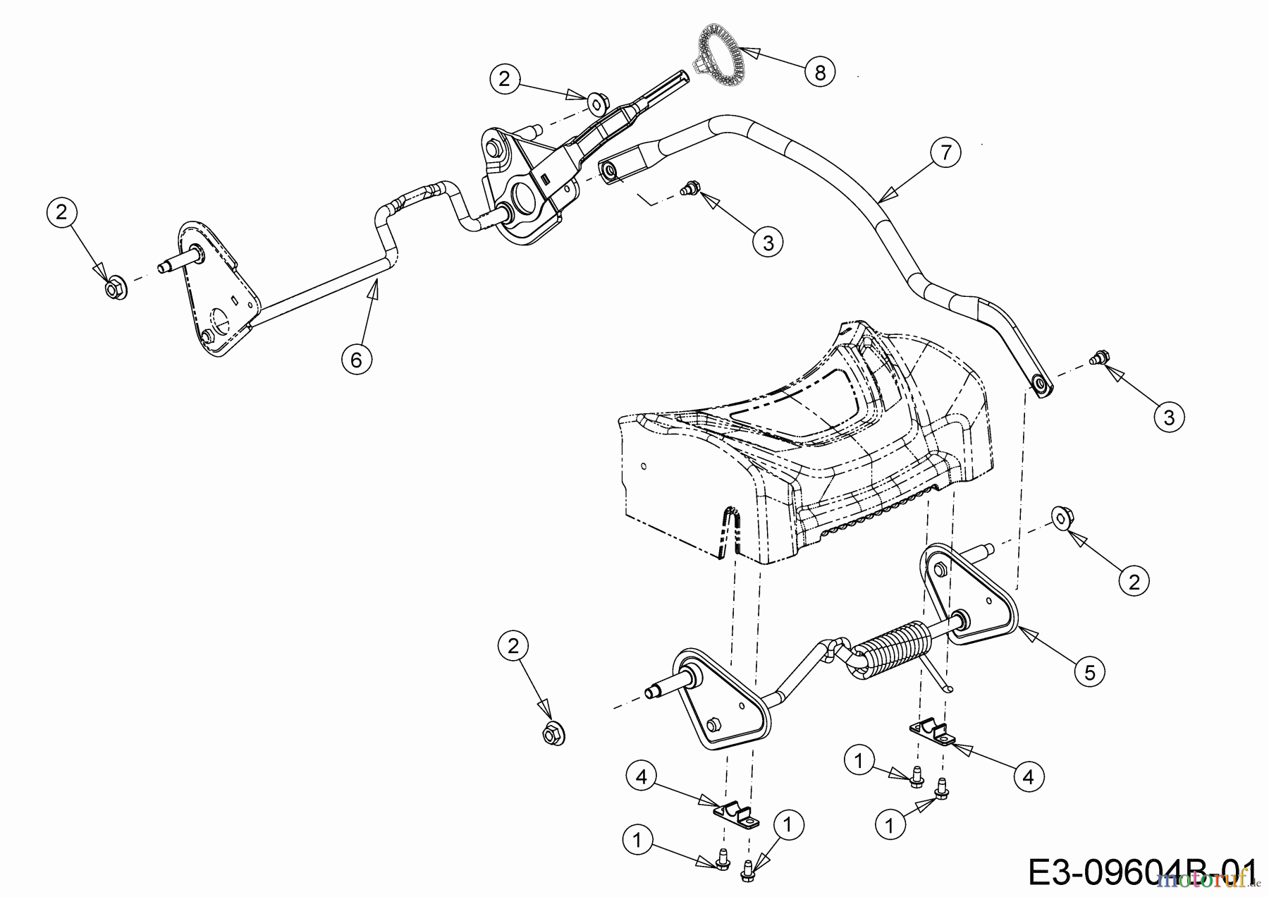  Wolf-Garten Motormäher mit Antrieb A 420 AVHW 12AQLV5B650 (2019) Achsen, Höhenverstellung